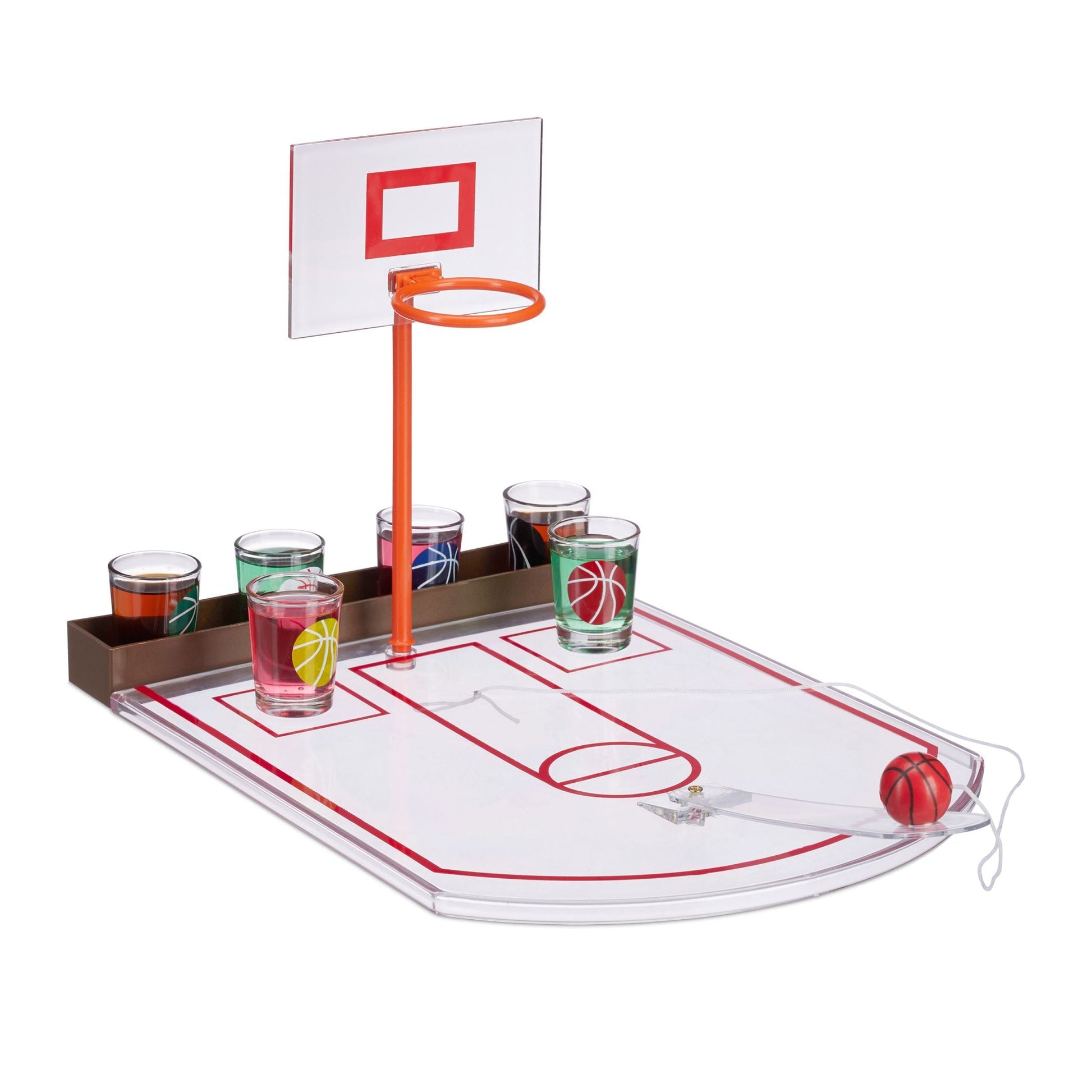 Basketball Trinkspiel Weiss-Braun-Rot von Relaxdays