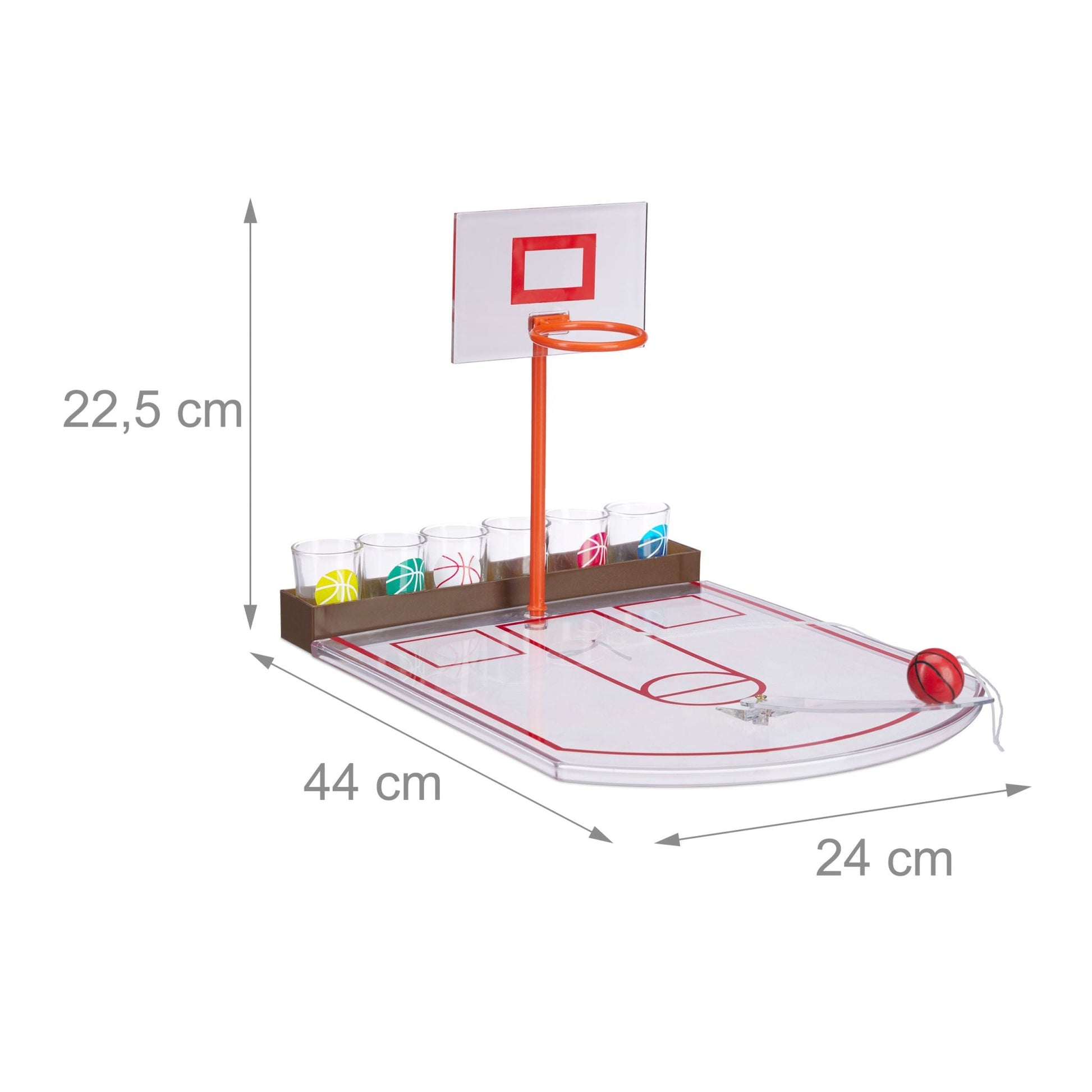 Basketball Trinkspiel Weiss-Braun-Rot von Relaxdays
