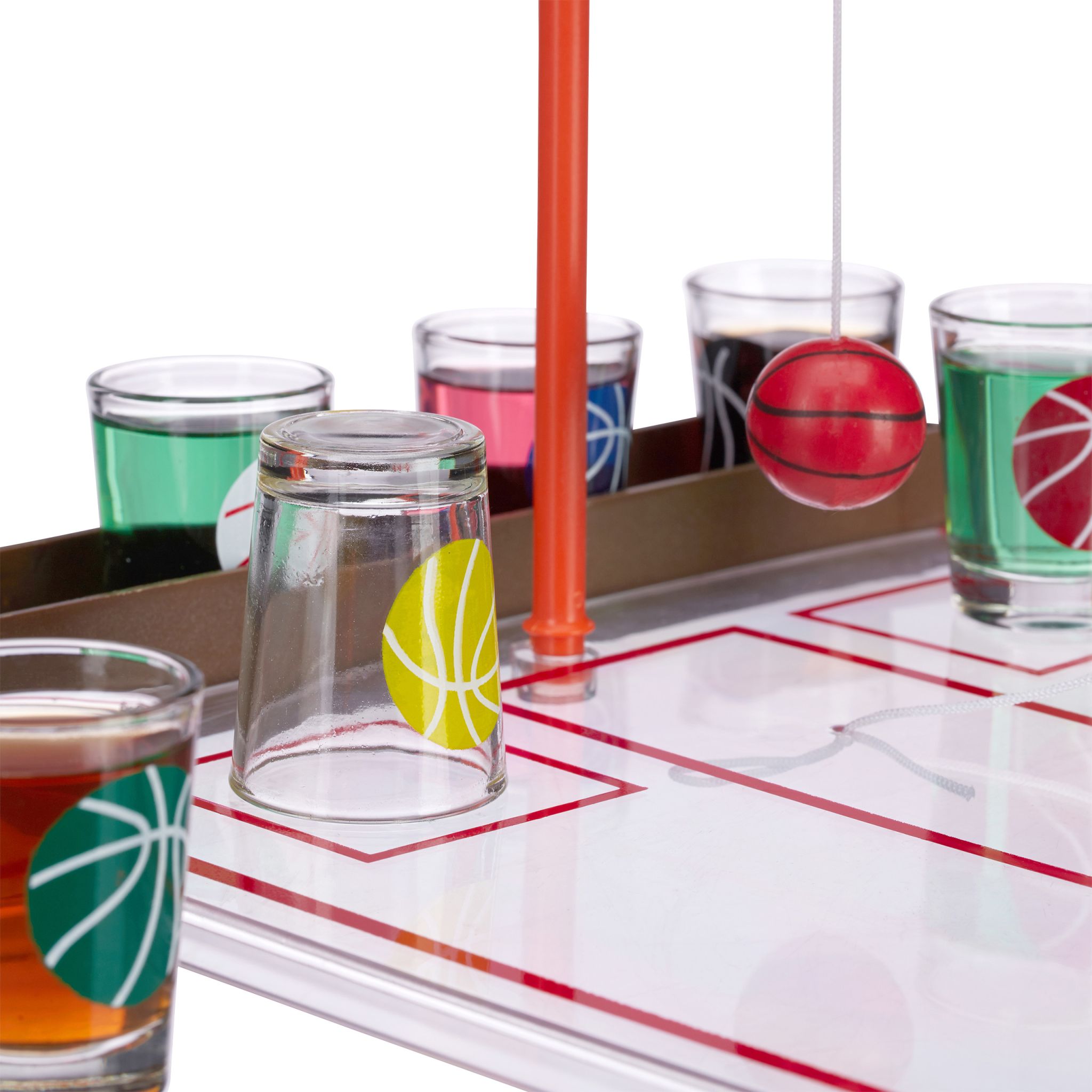 Basketball Trinkspiel Weiss-Braun-Rot von Relaxdays