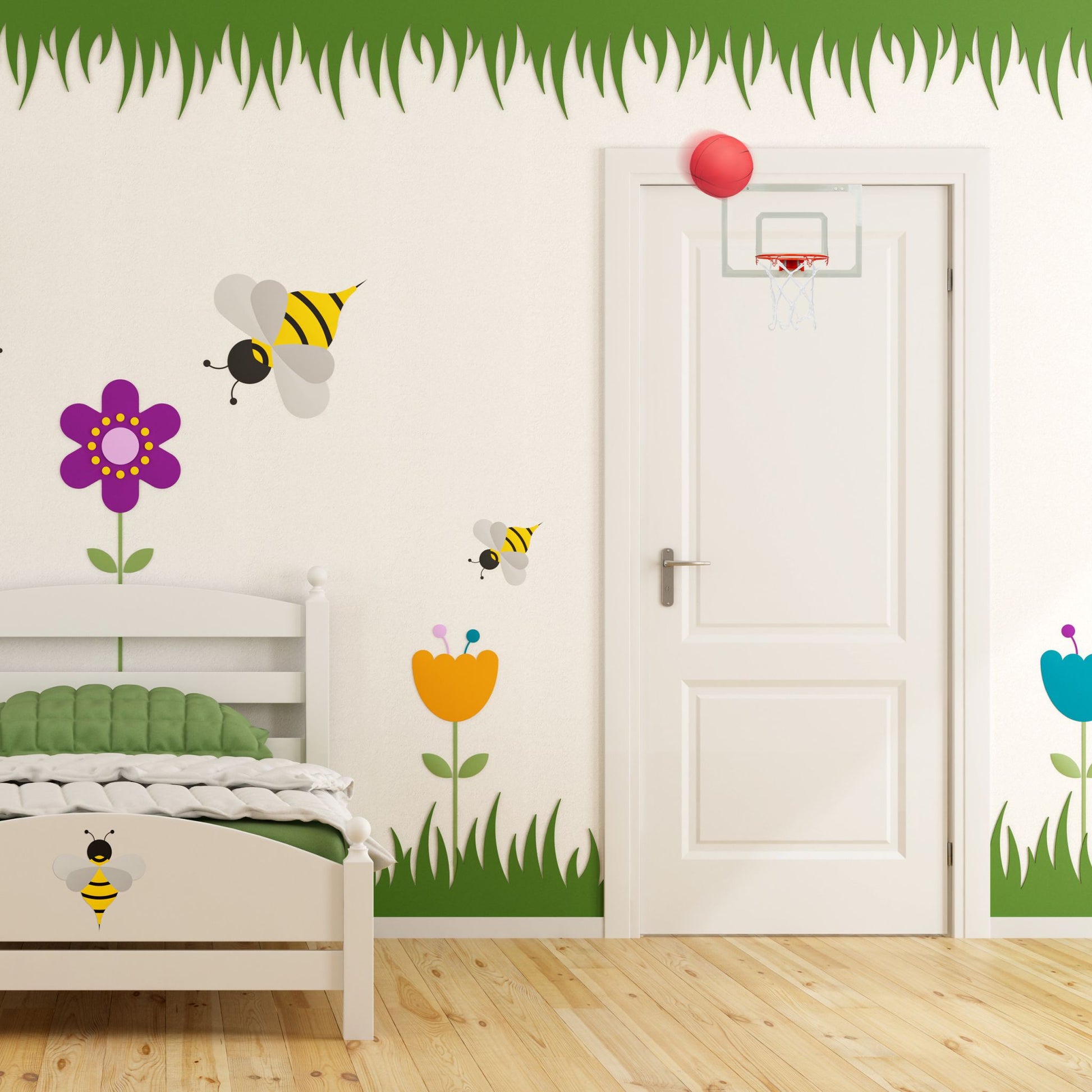 Basketballkorb fürs Zimmer Weiss-Rot von Relaxdays