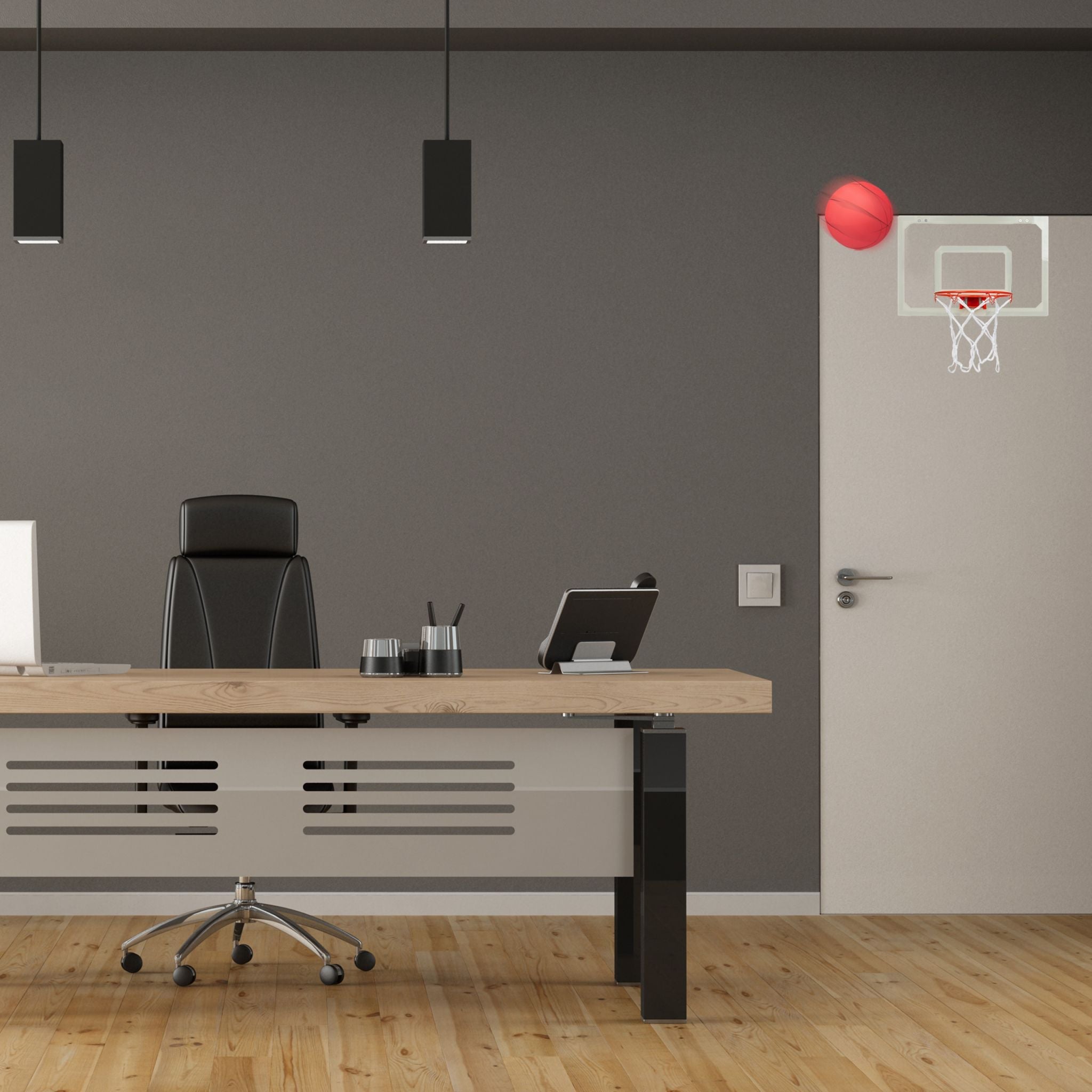 Basketballkorb fürs Zimmer Weiss-Rot von Relaxdays