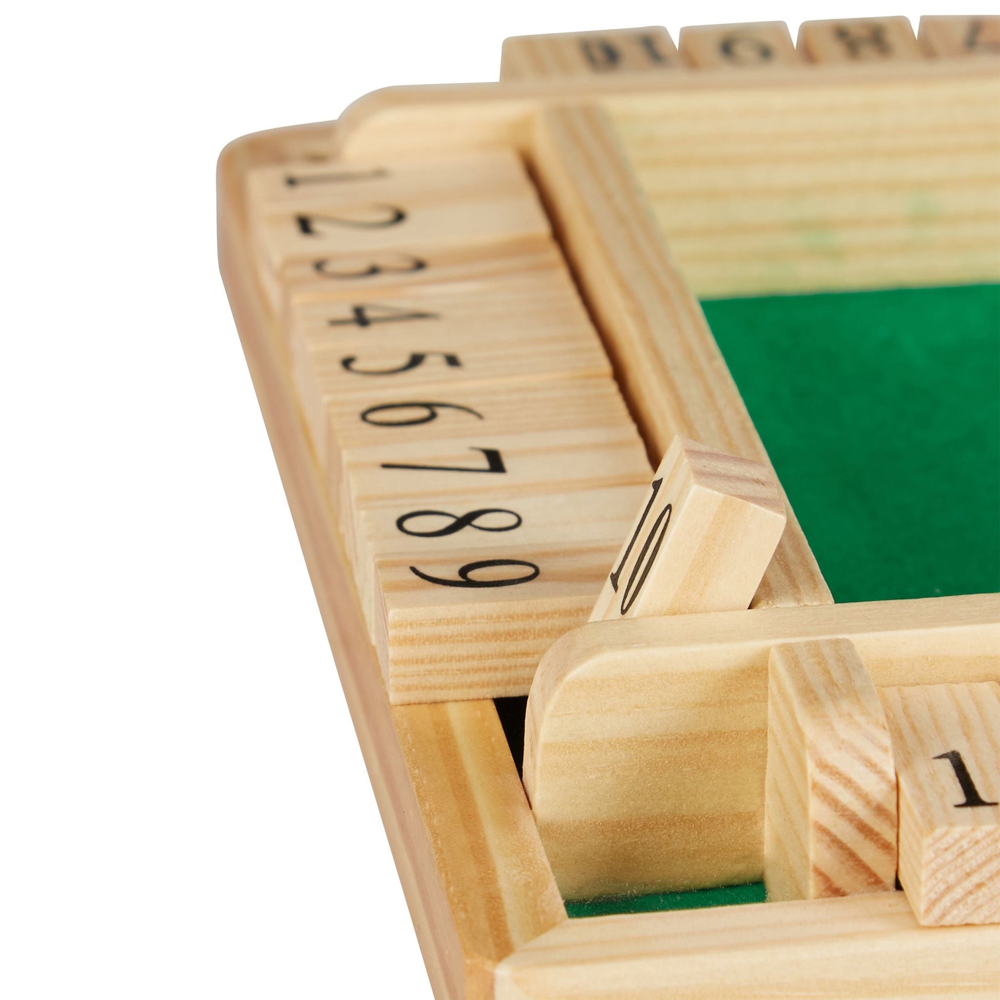 Shut The Box 10er Dunkelgrün-Hellbraun-Schwarz von Relaxdays