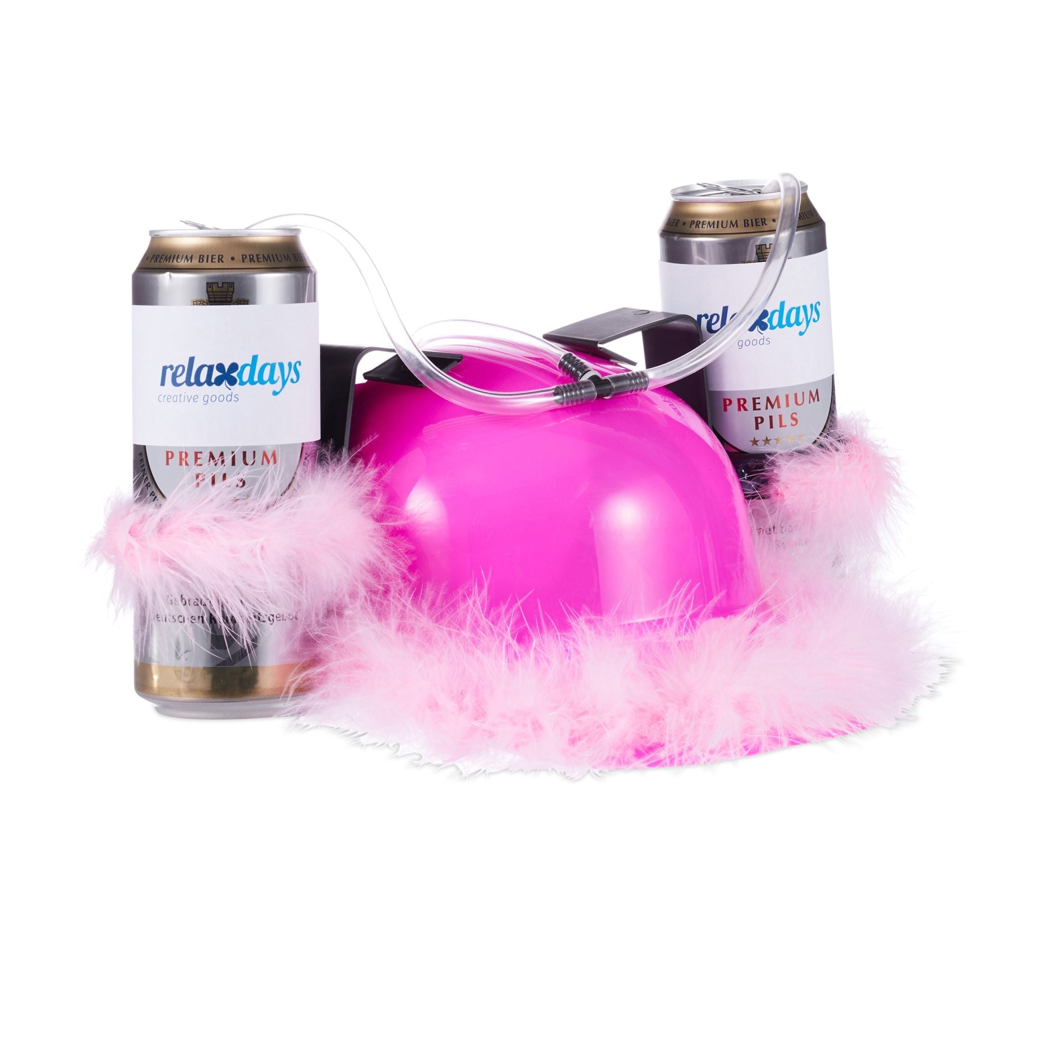 Bierhelm Pink Pink-Rosa-Transparent von Relaxdays