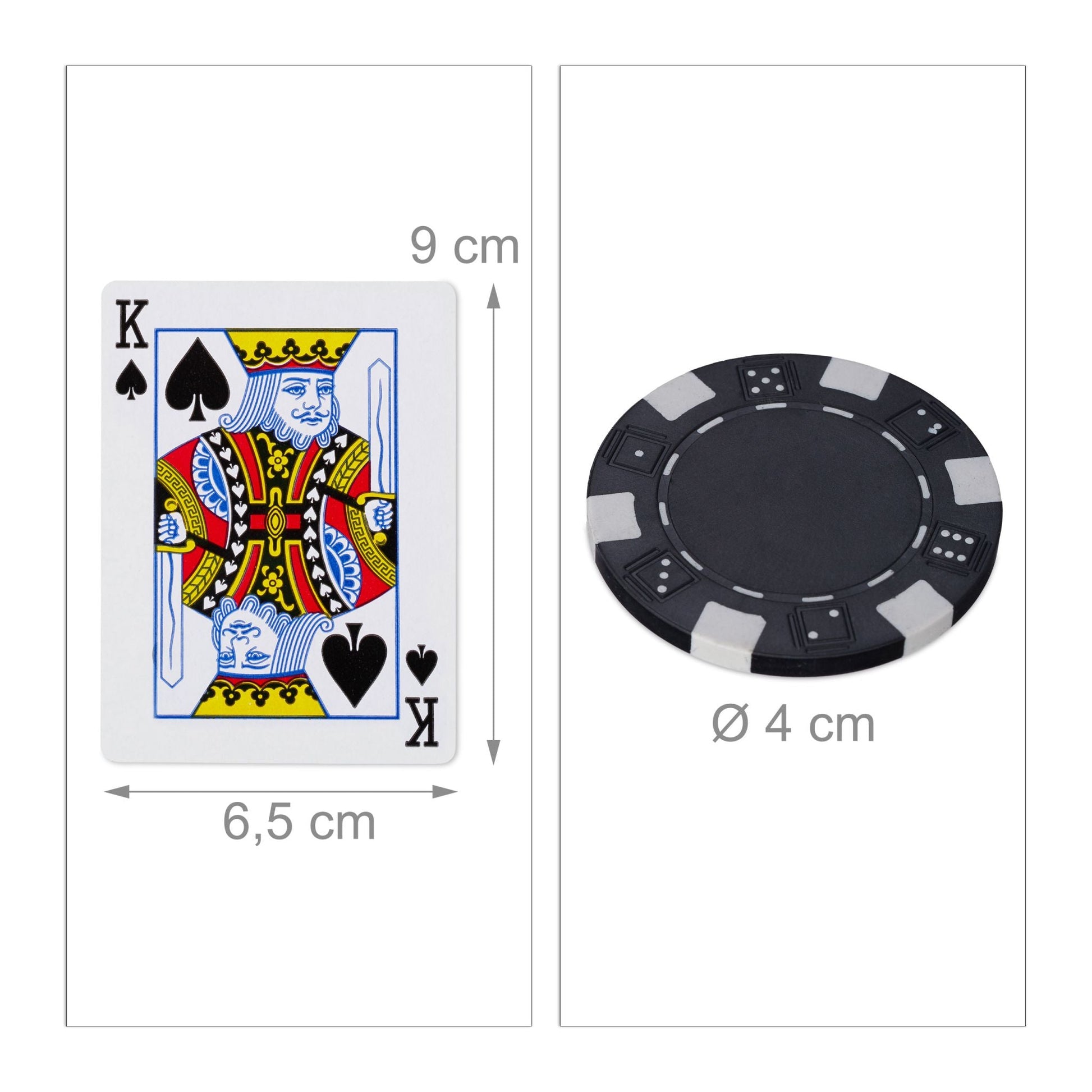 Pokerkoffer mit 300 Laserchips Blau-Rot-Silber von Relaxdays