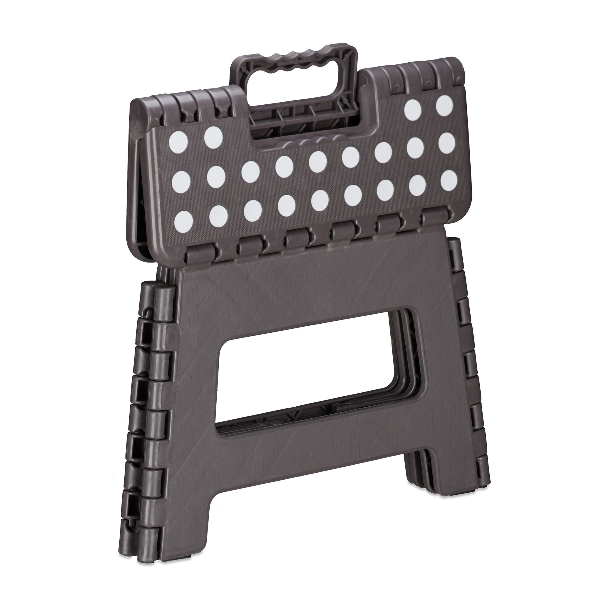 Klapphocker faltbar M Anthrazit-Weiss von Relaxdays
