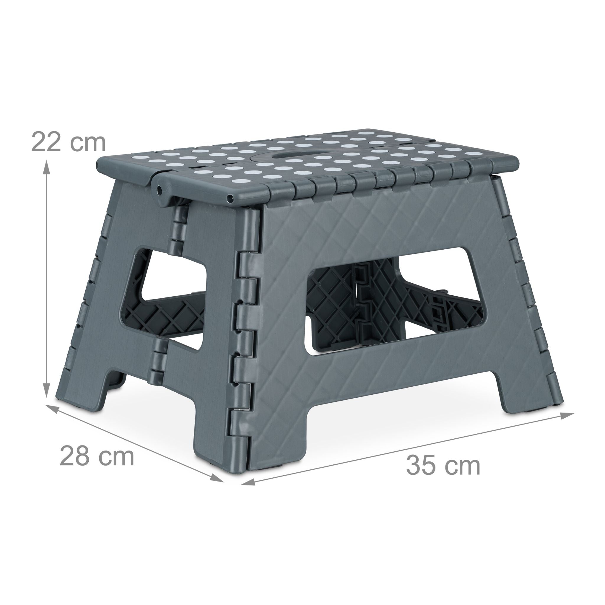 Klapphocker faltbar M Anthrazit-Weiss von Relaxdays
