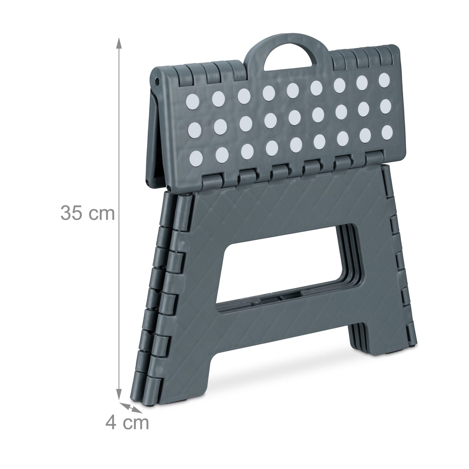 Klapphocker faltbar M Anthrazit-Weiss von Relaxdays