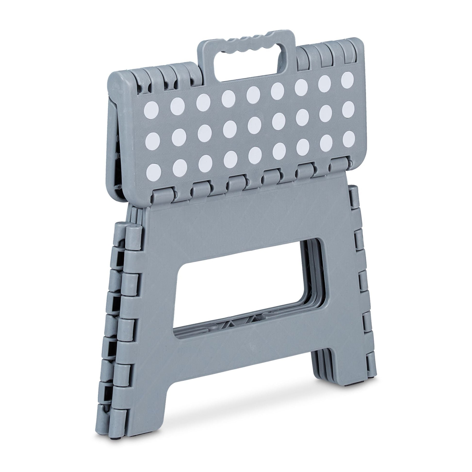 Klapphocker faltbar M Weiss-Grau von Relaxdays