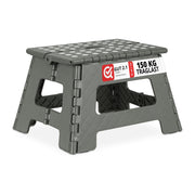 Klapphocker faltbar M Weiss-Grau von Relaxdays