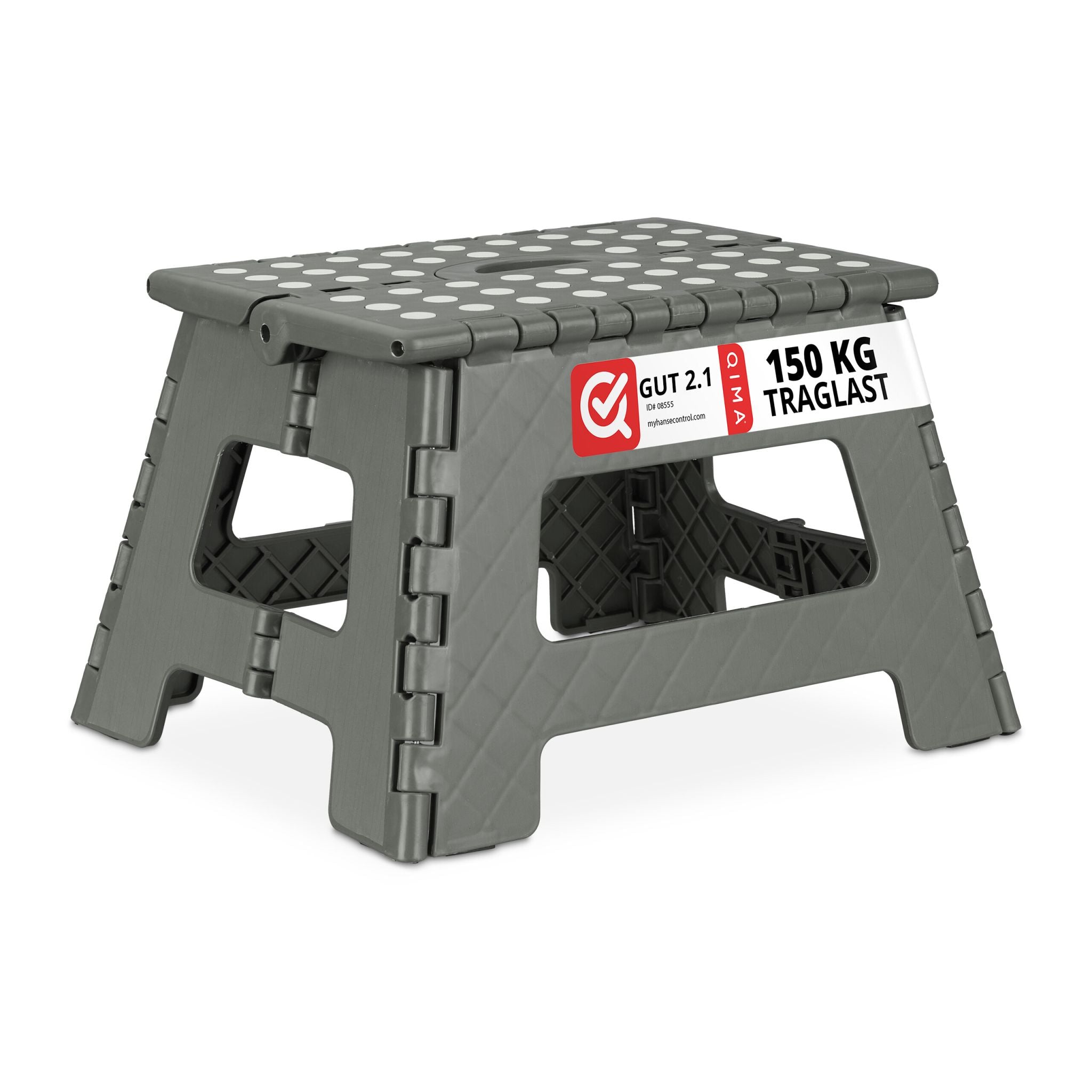 Klapphocker faltbar M Weiss-Grau von Relaxdays