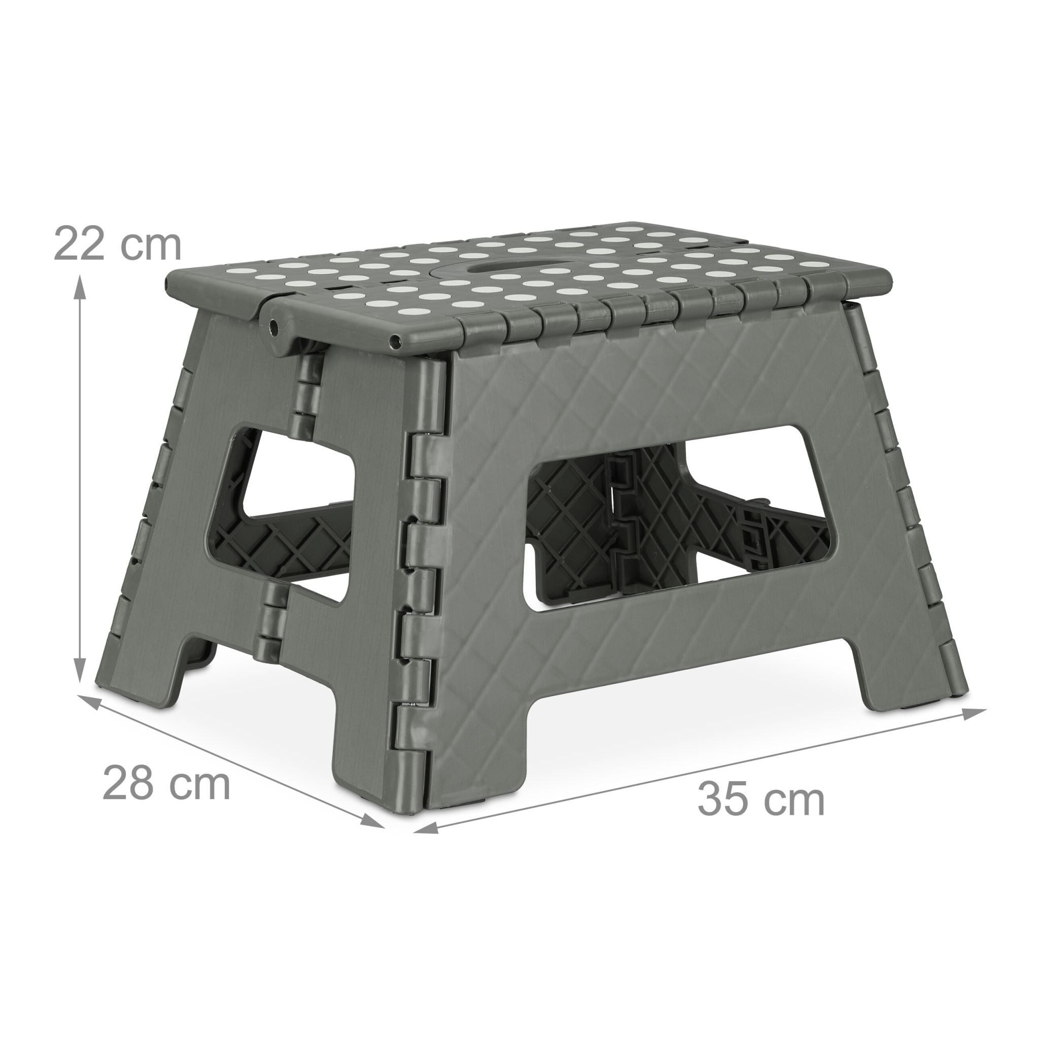 Klapphocker faltbar M Weiss-Grau von Relaxdays