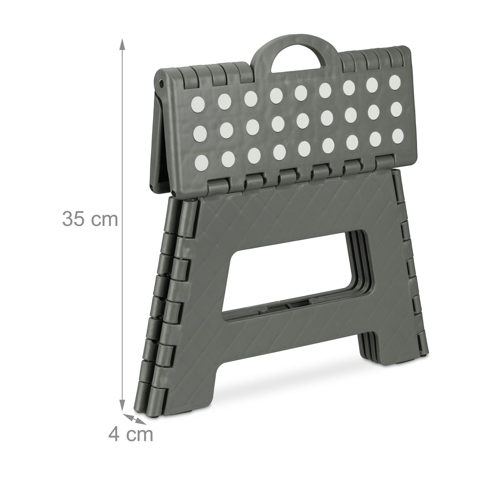 Klapphocker faltbar M Weiss-Grau von Relaxdays
