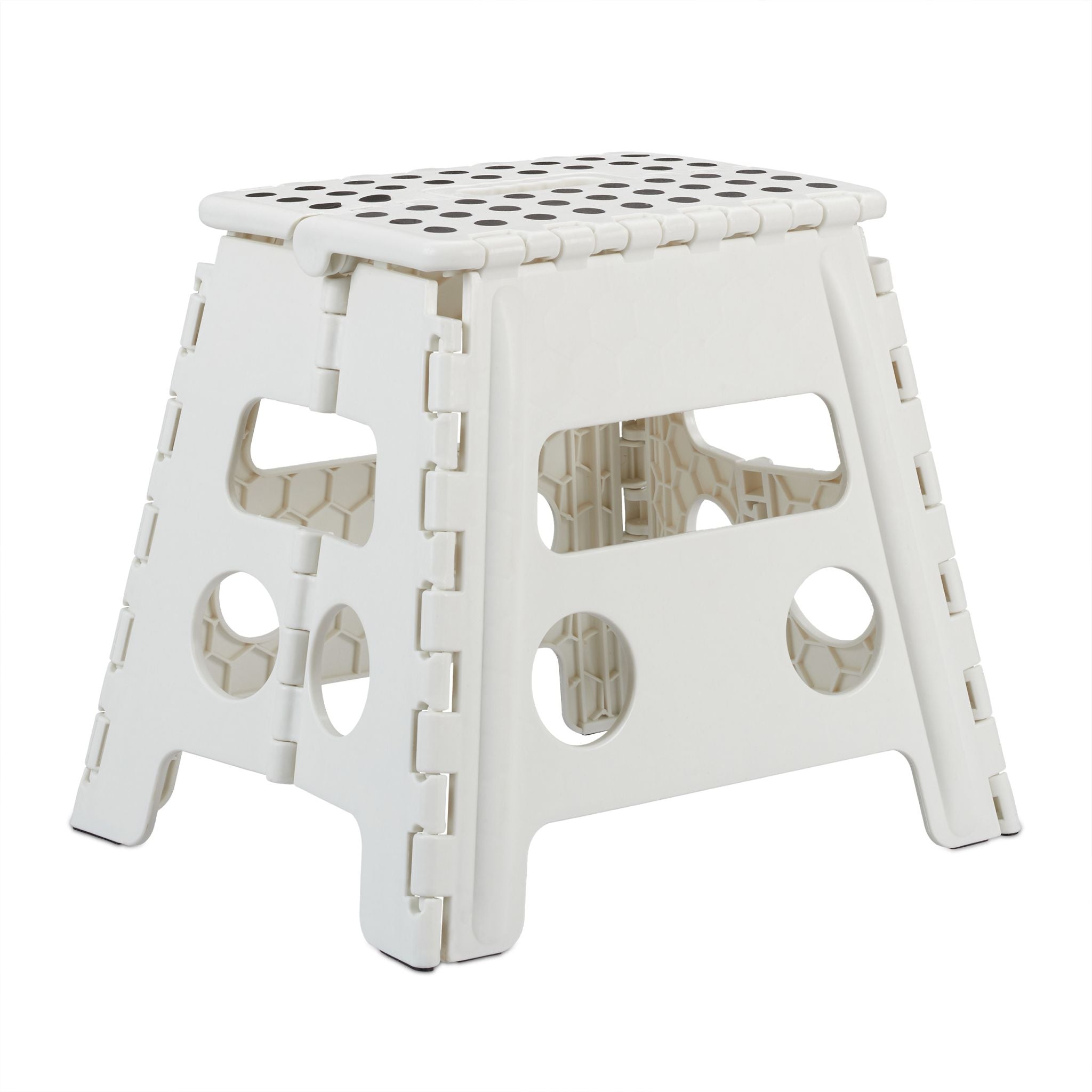 Klapphocker faltbar L Weiss-Schwarz von Relaxdays