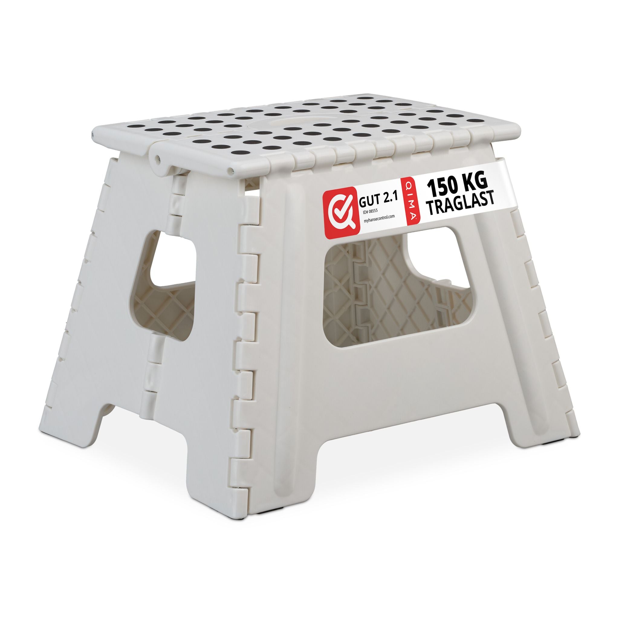 Klapphocker faltbar L Weiss-Schwarz von Relaxdays