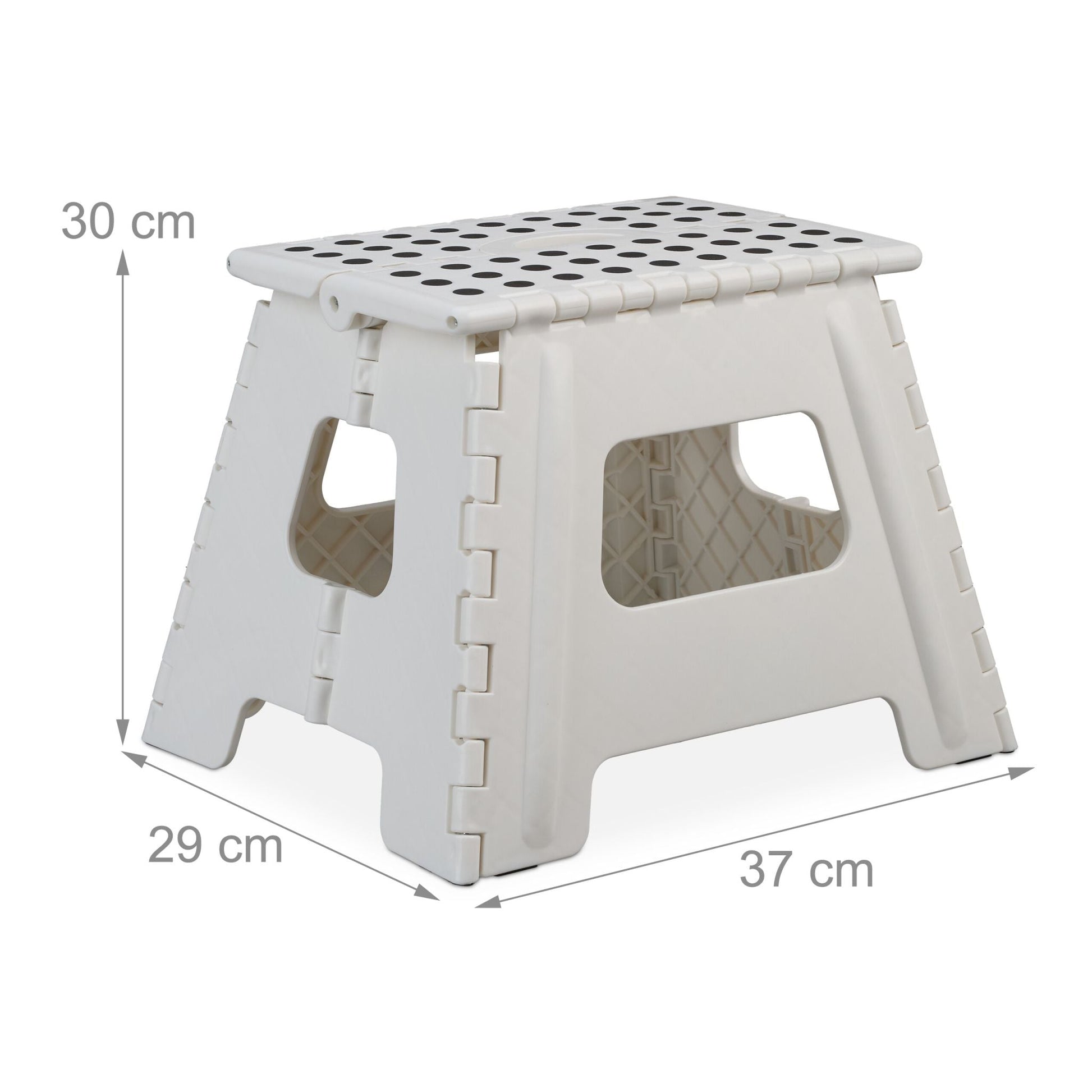 Klapphocker faltbar L Weiss-Schwarz von Relaxdays