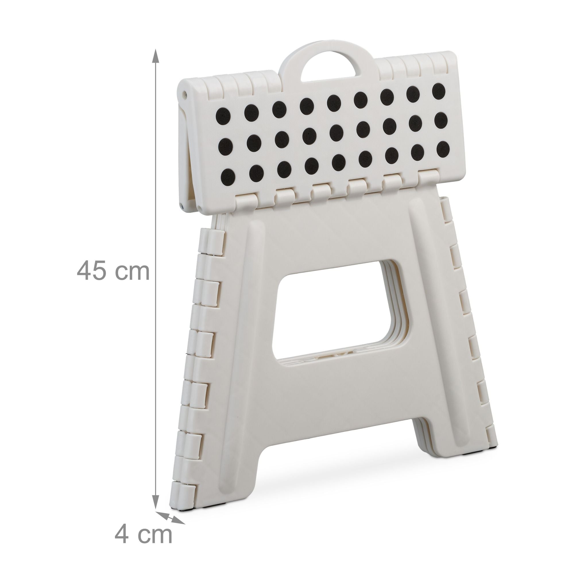 Klapphocker faltbar L Weiss-Schwarz von Relaxdays