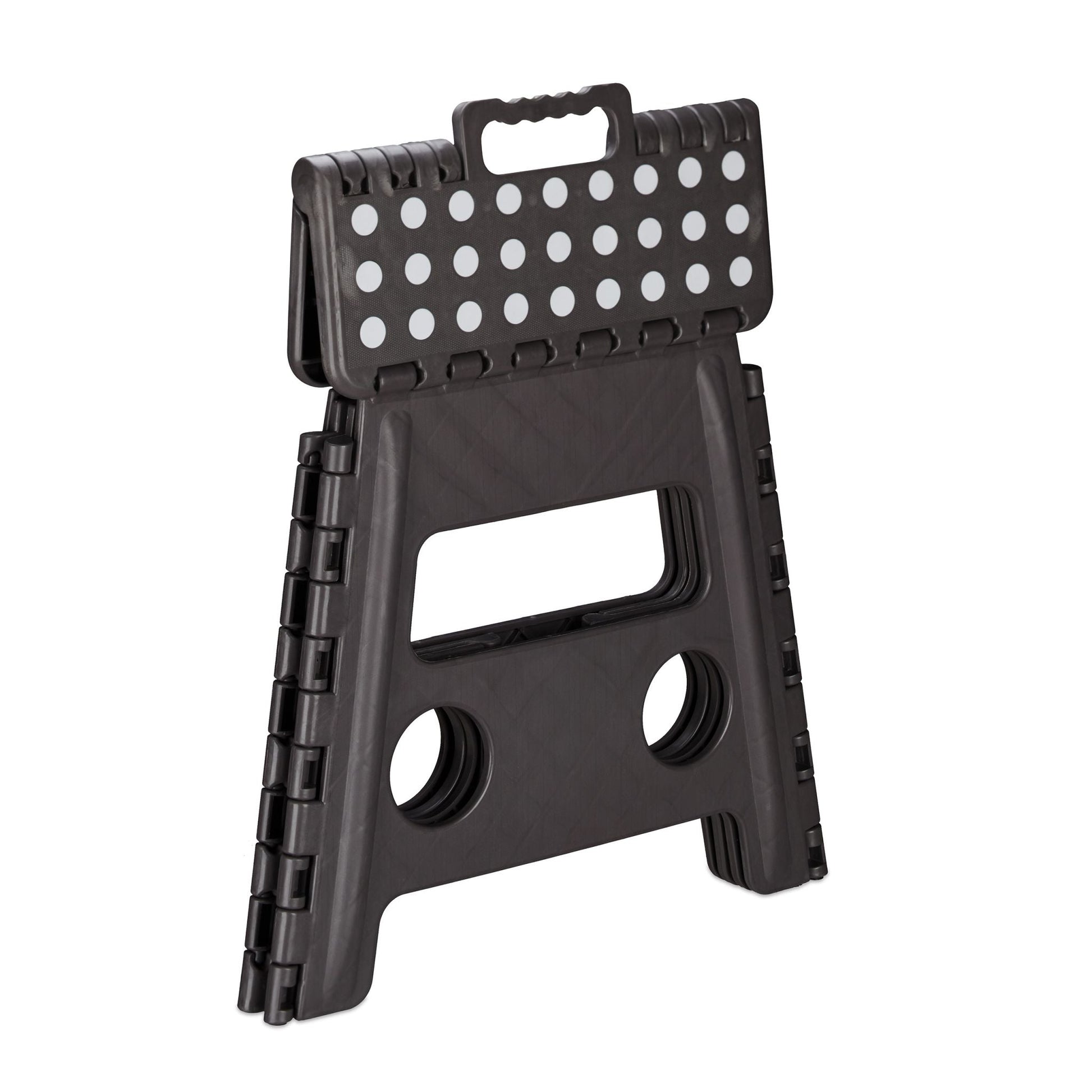 Klapphocker faltbar L Anthrazit-Weiss von Relaxdays