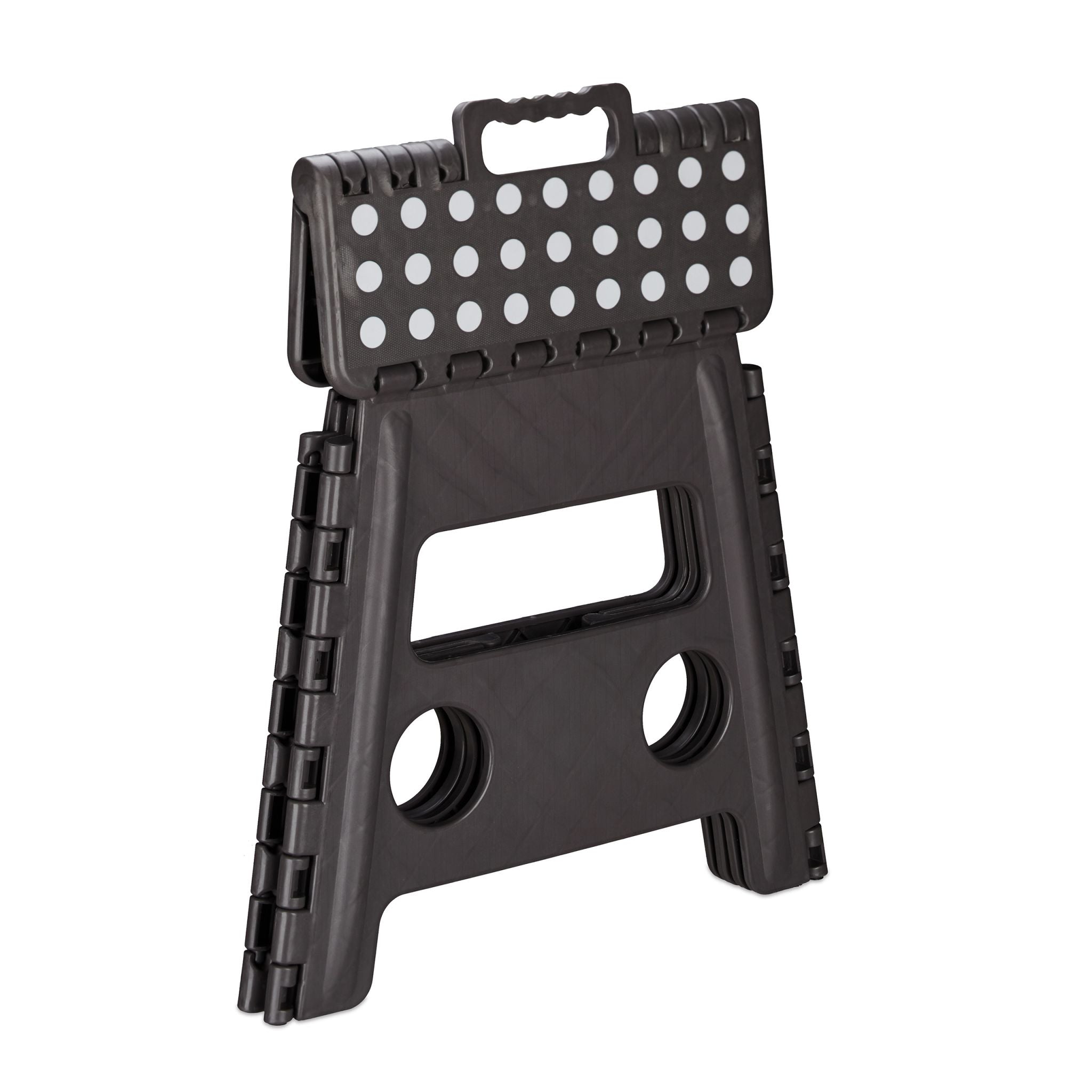 Klapphocker faltbar L Anthrazit-Weiss von Relaxdays