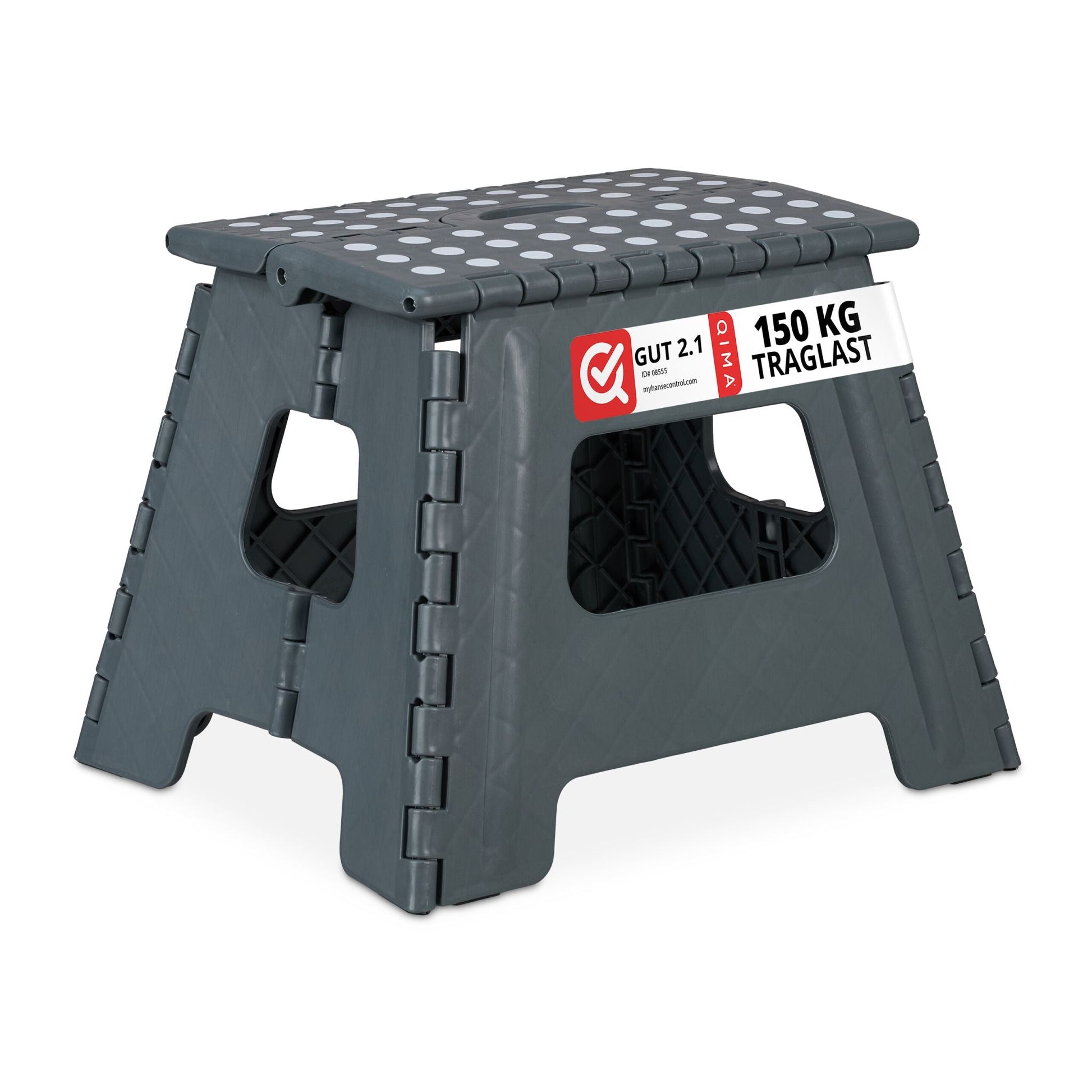 Klapphocker faltbar L Anthrazit-Weiss von Relaxdays