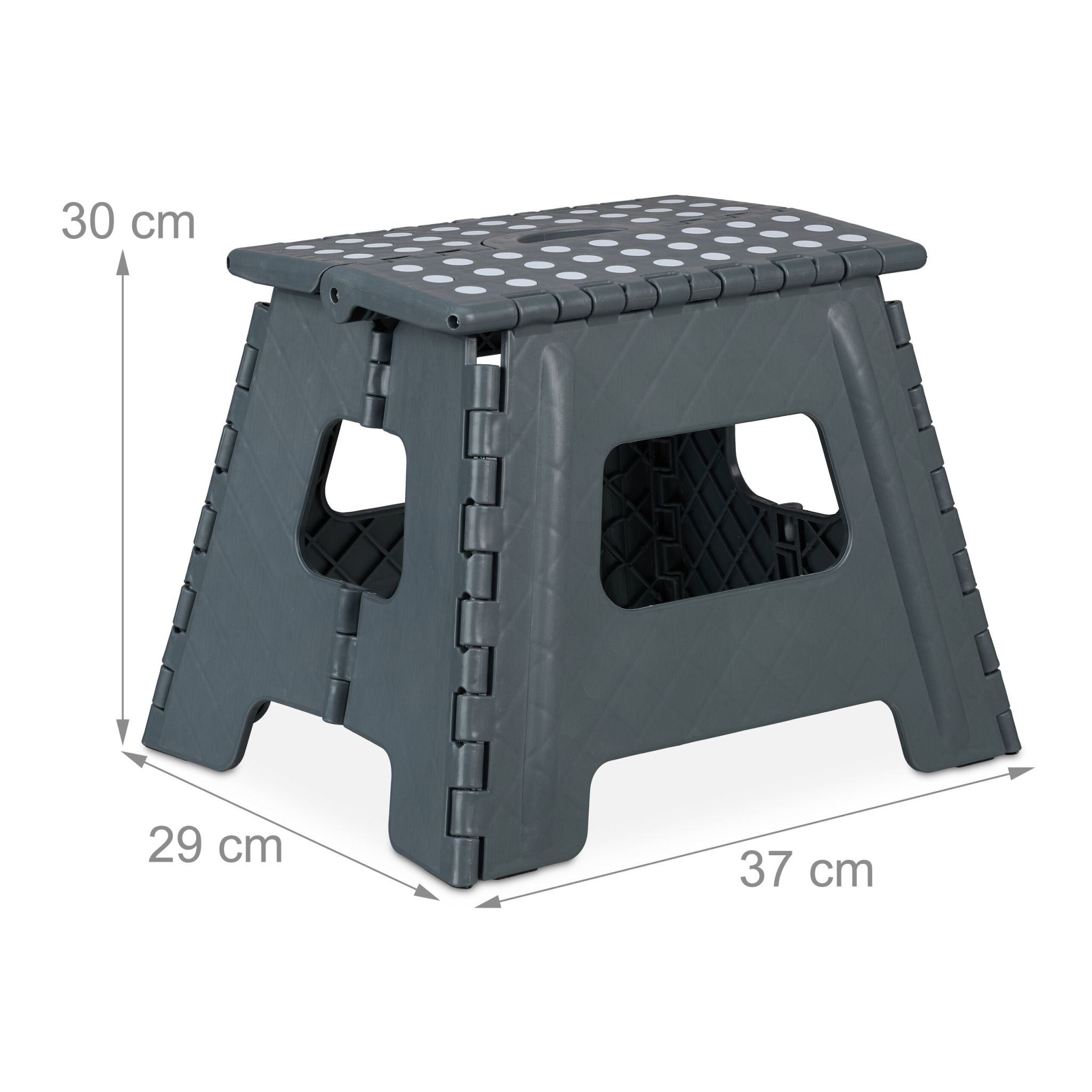 Klapphocker faltbar L Anthrazit-Weiss von Relaxdays