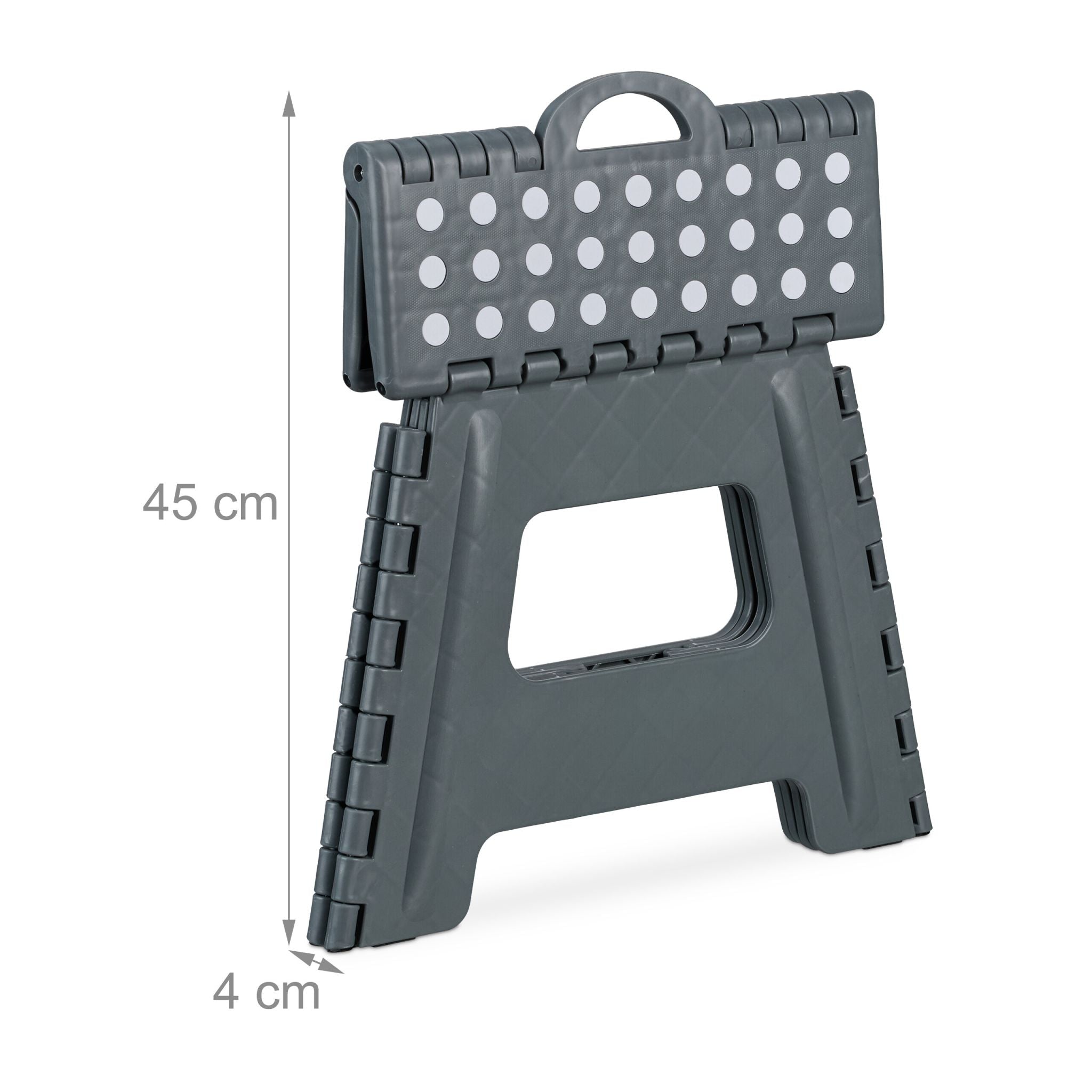Klapphocker faltbar L Anthrazit-Weiss von Relaxdays