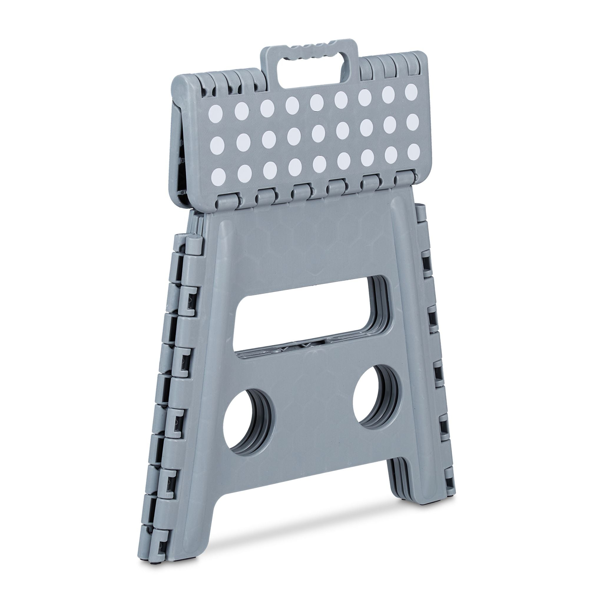 Klapphocker faltbar L Weiss-Grau von Relaxdays
