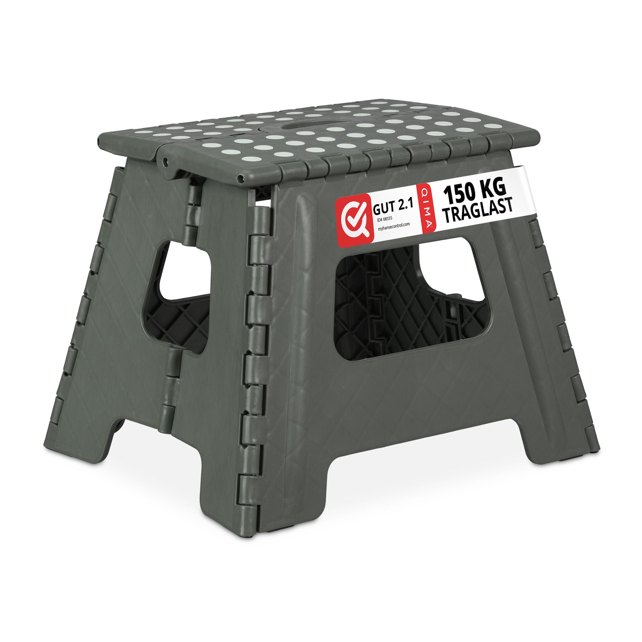Klapphocker faltbar L Weiss-Grau von Relaxdays