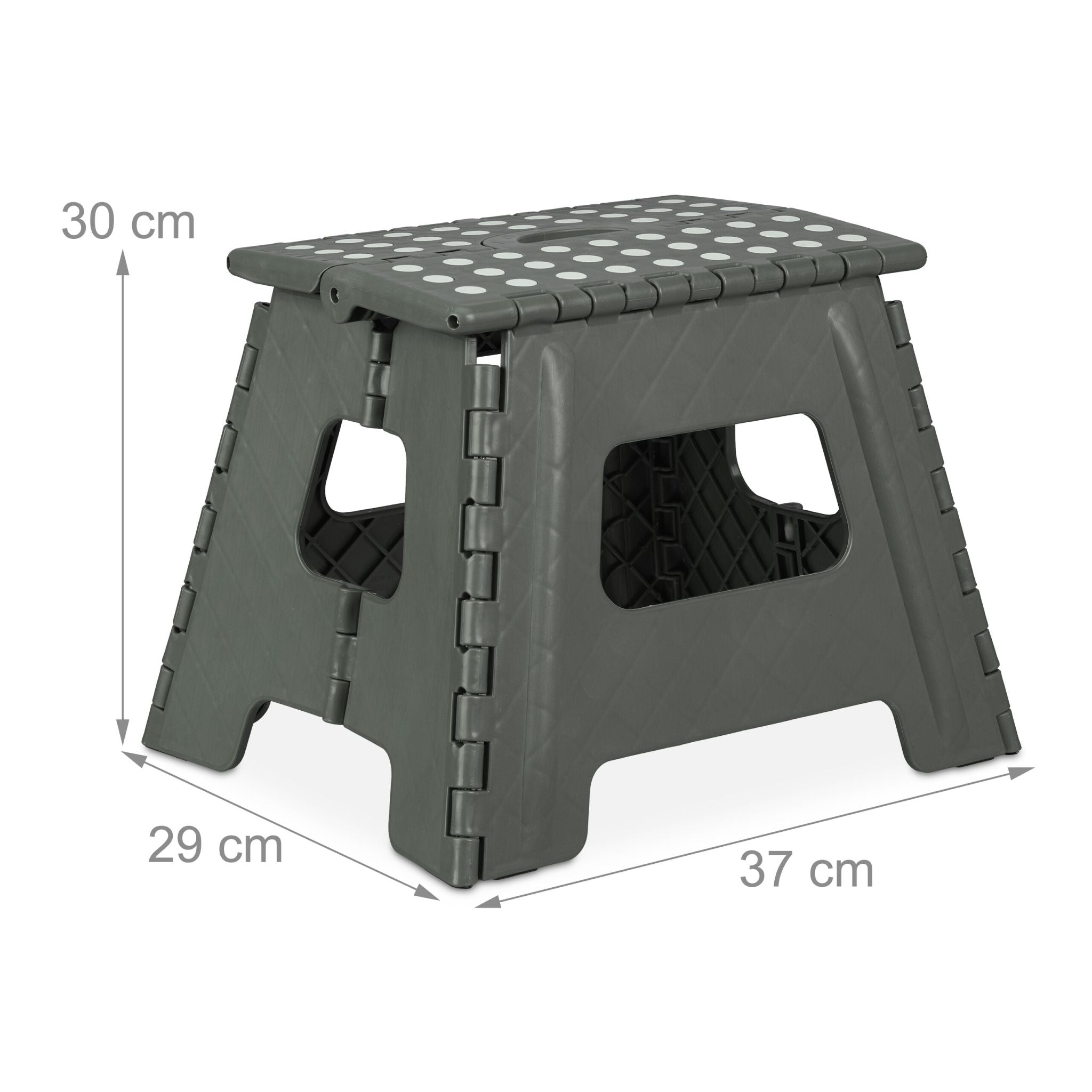 Klapphocker faltbar L Weiss-Grau von Relaxdays