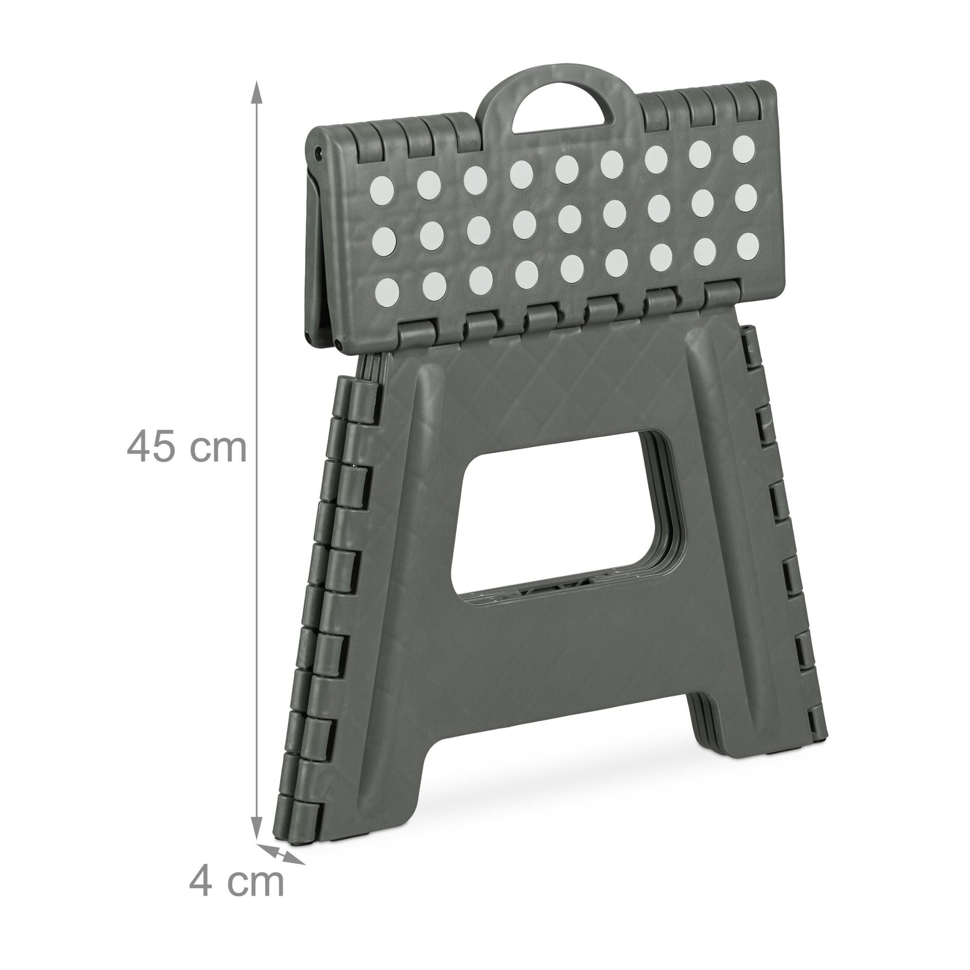 Klapphocker faltbar L Weiss-Grau von Relaxdays