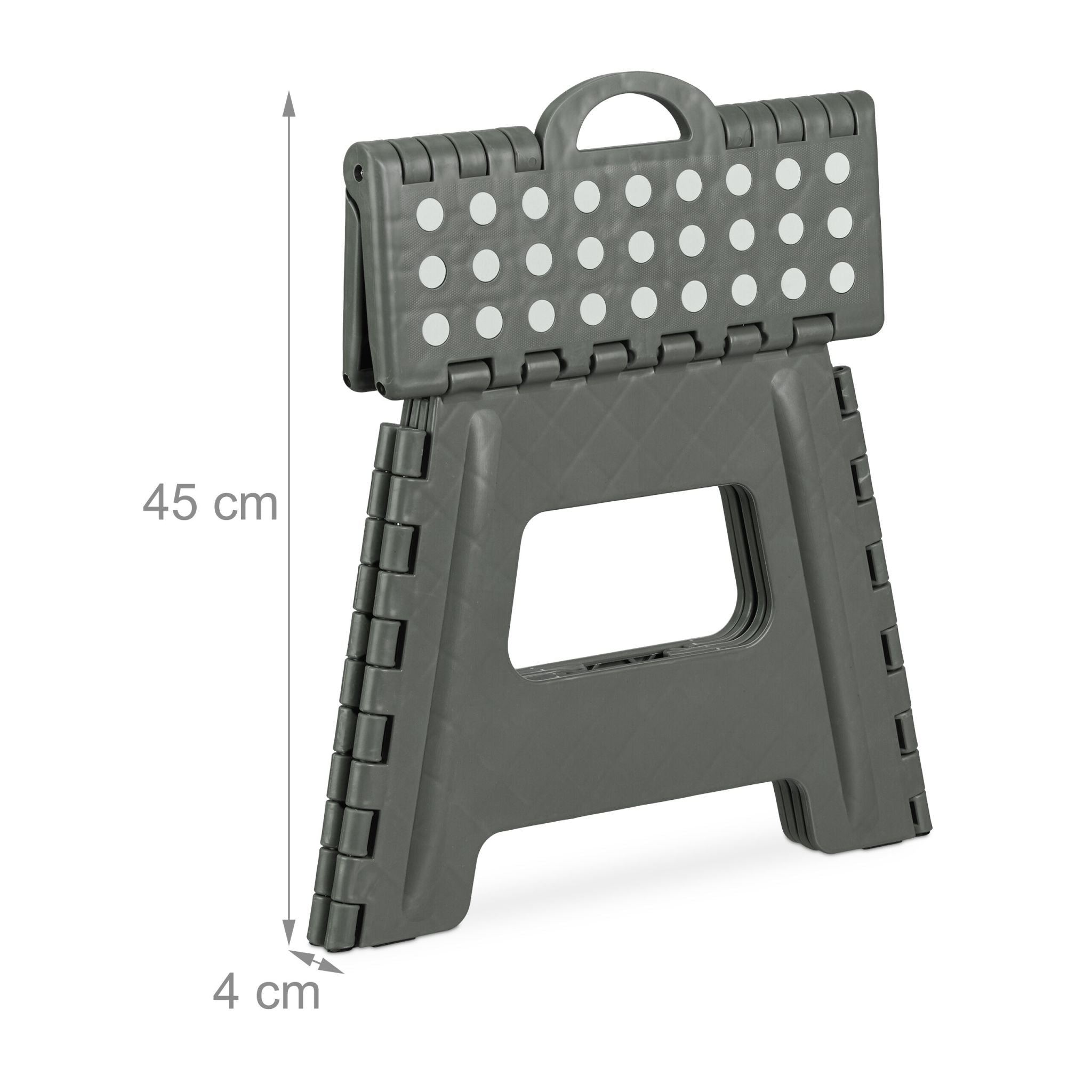 Klapphocker faltbar L Weiss-Grau von Relaxdays