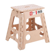 Klapphocker faltbar XL Beige-Weiss von Relaxdays