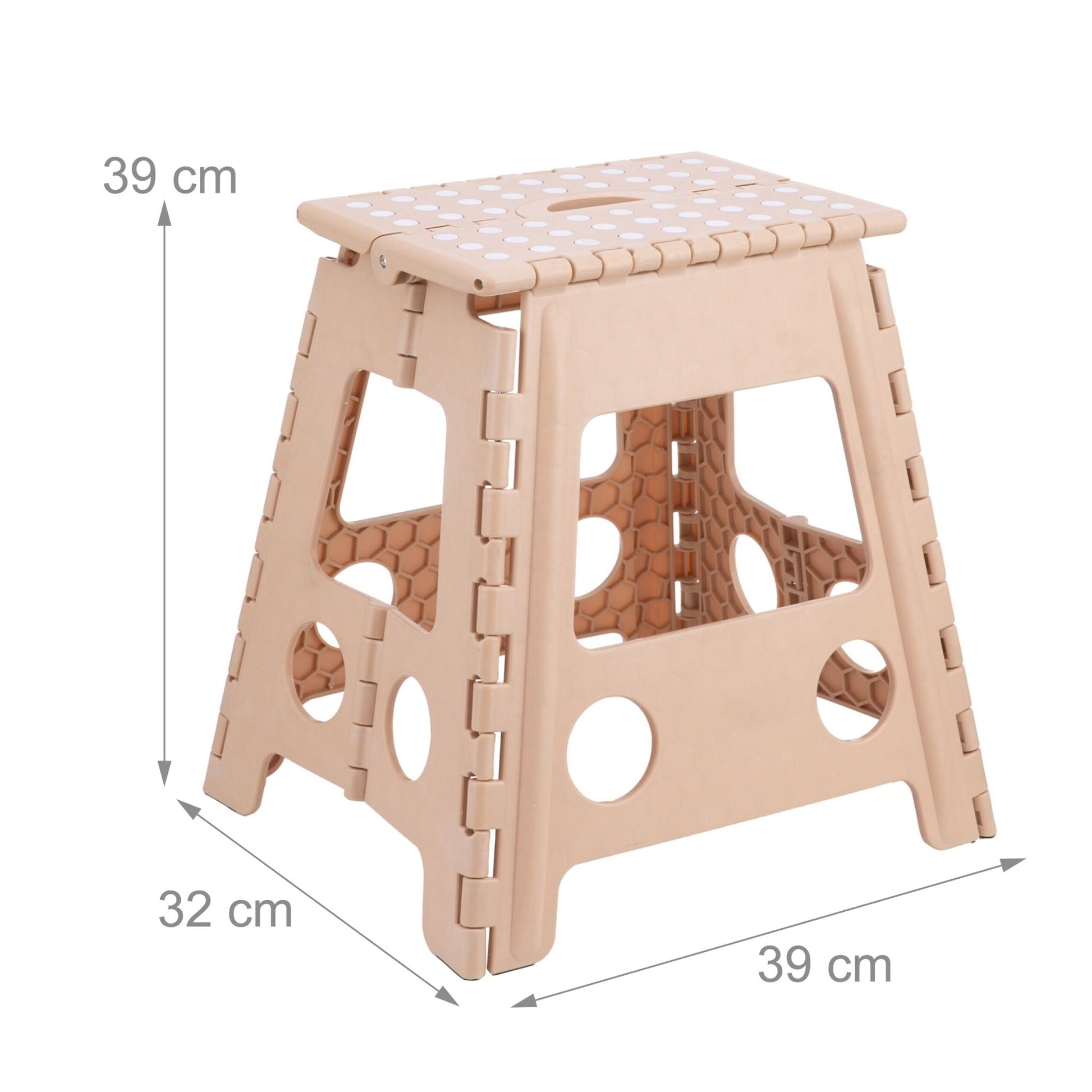 Klapphocker faltbar XL Beige-Weiss von Relaxdays