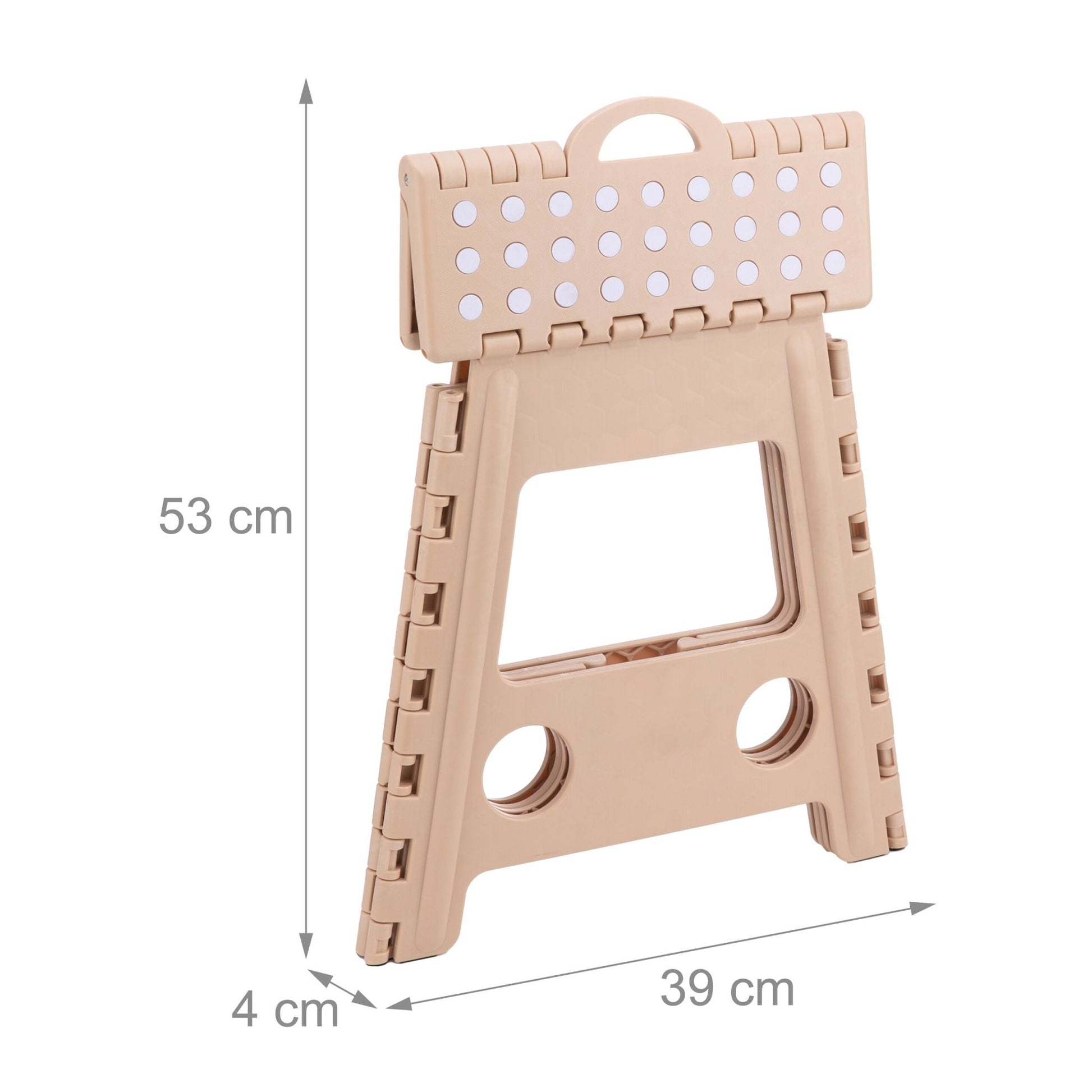 Klapphocker faltbar XL Beige-Weiss von Relaxdays