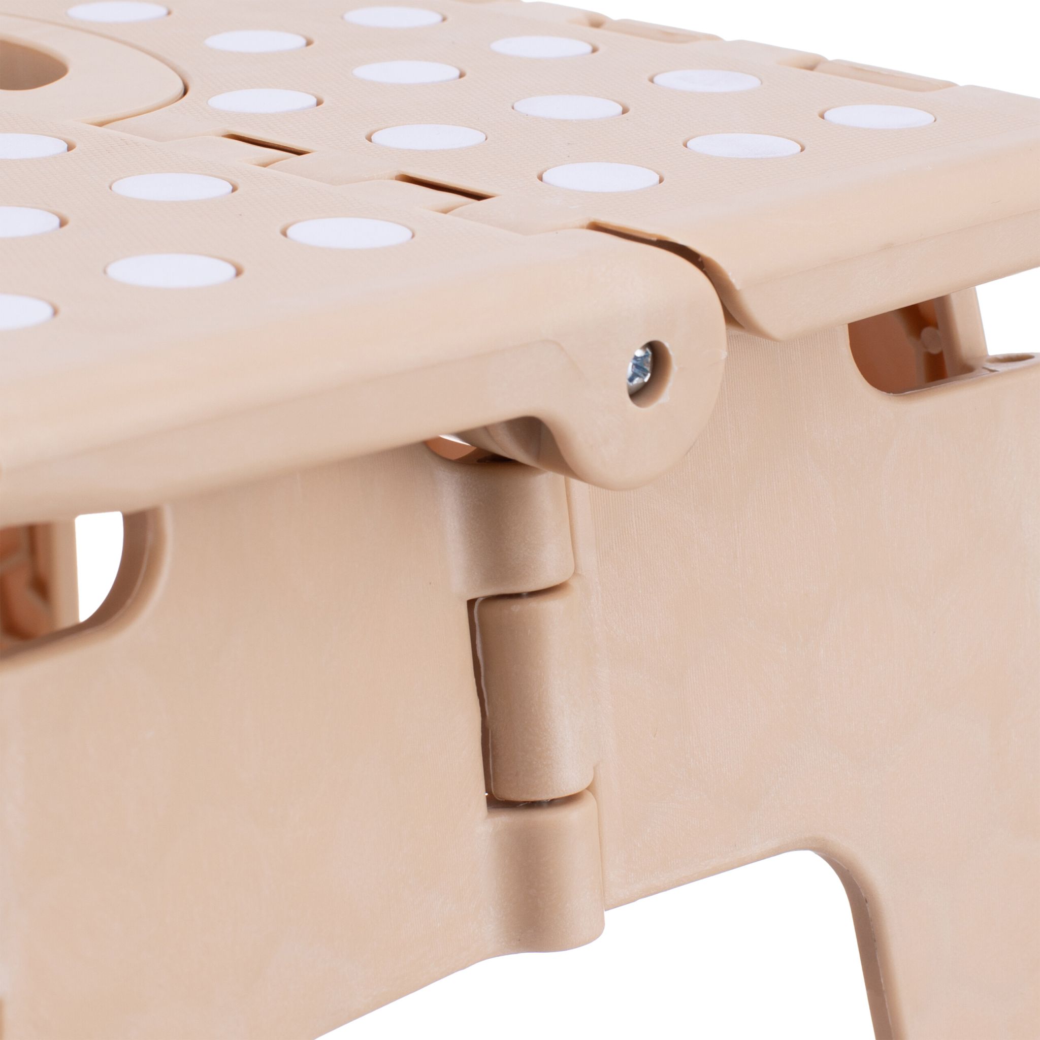 Klapphocker faltbar XL Beige-Weiss von Relaxdays