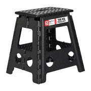 Klapphocker faltbar XL Weiss-Schwarz von Relaxdays