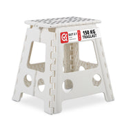 Klapphocker faltbar XL Weiss-Schwarz von Relaxdays