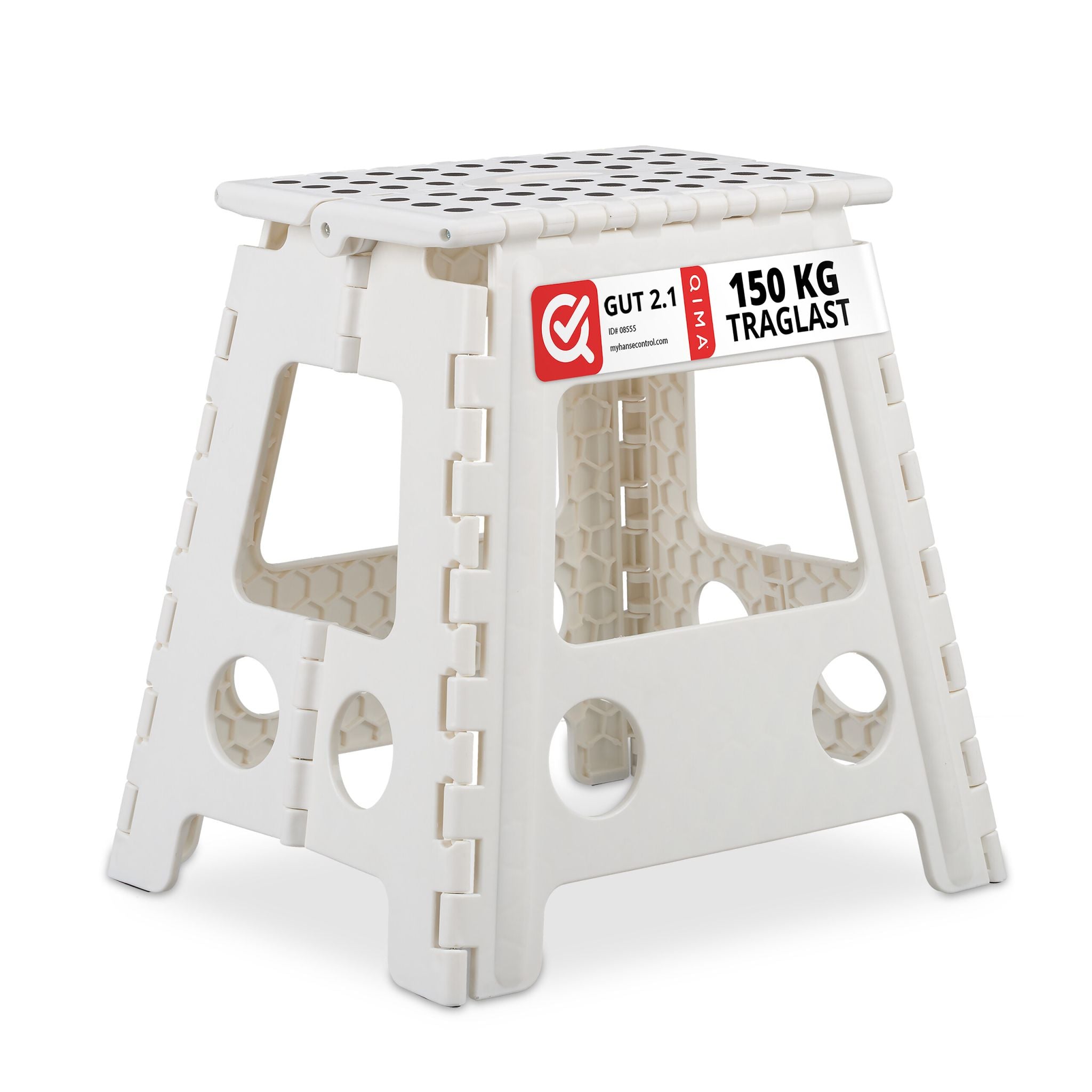 Klapphocker faltbar XL Weiss-Schwarz von Relaxdays