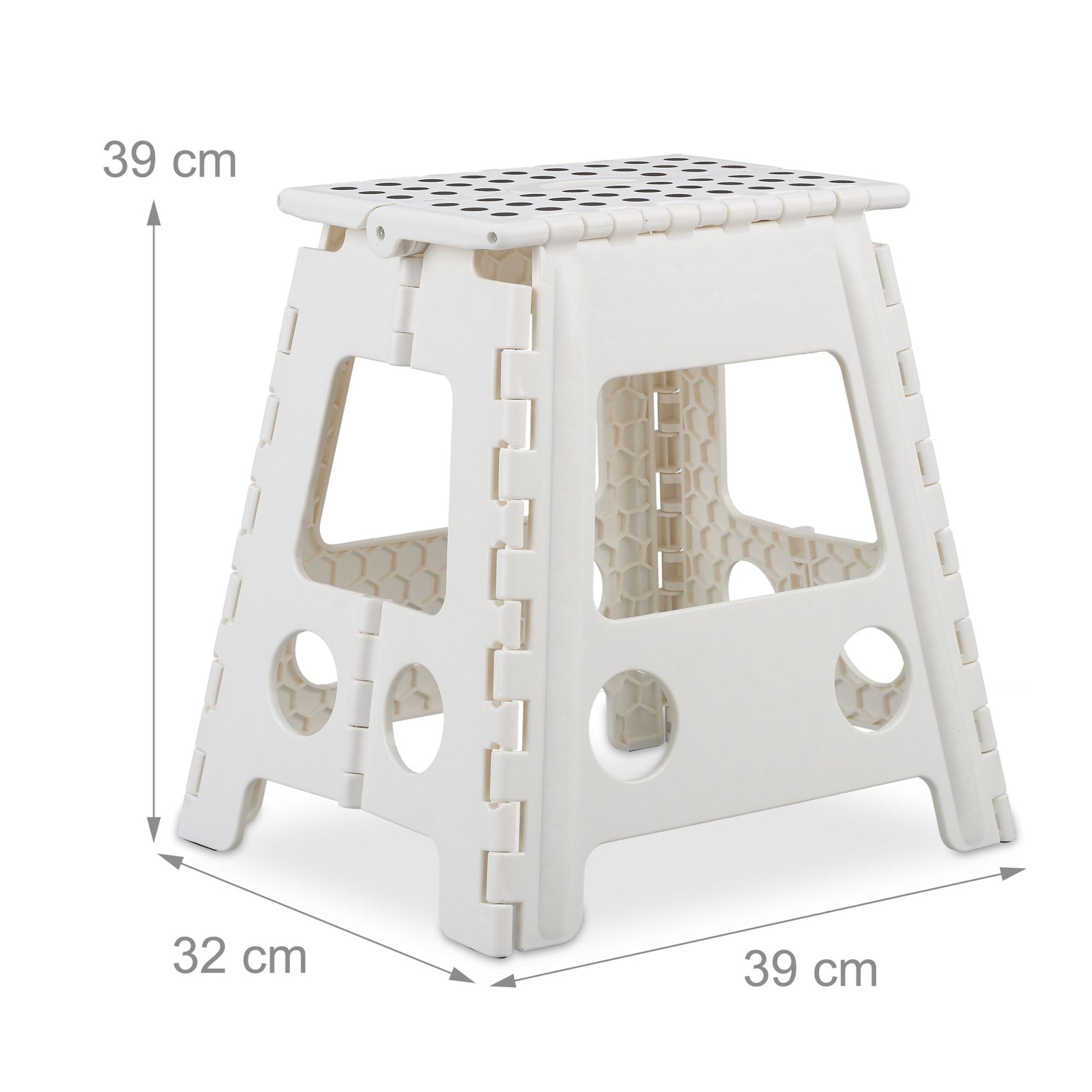 Klapphocker faltbar XL Weiss-Schwarz von Relaxdays