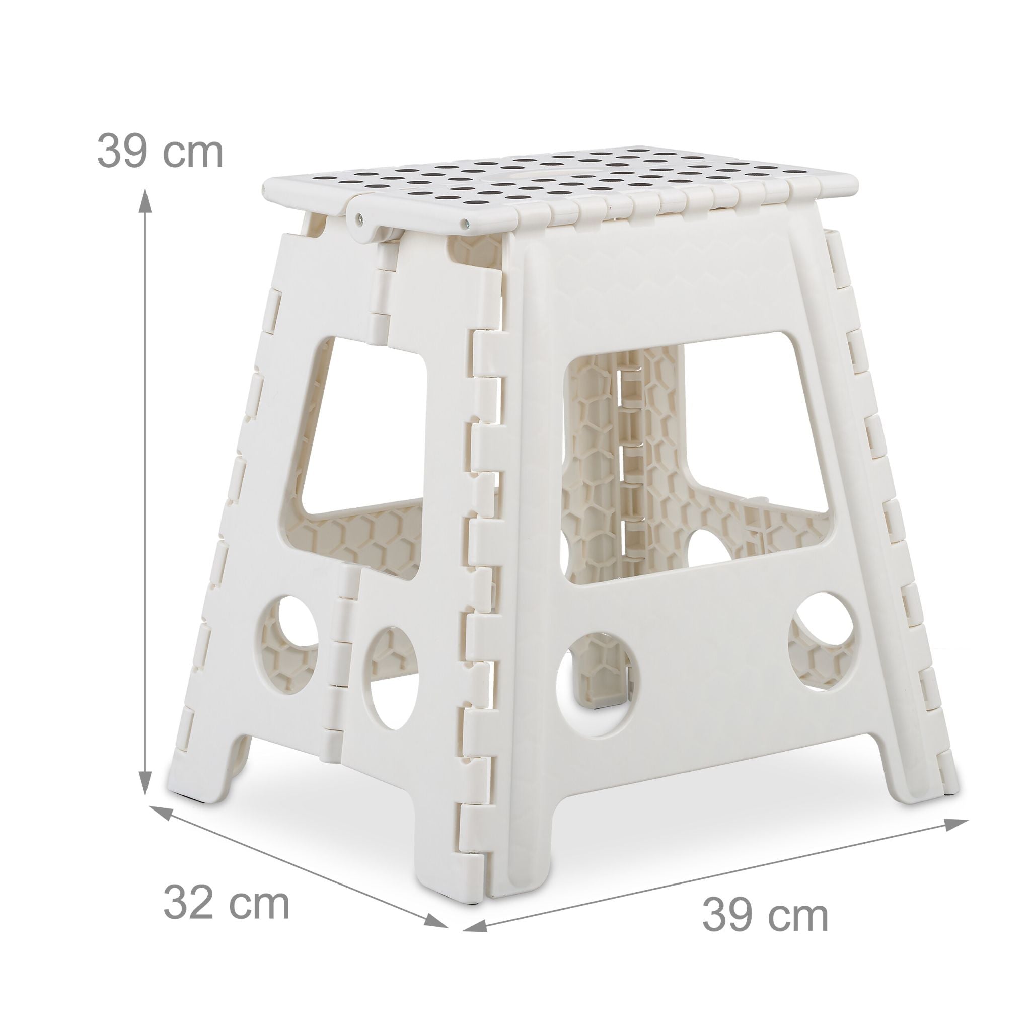 Klapphocker faltbar XL Weiss-Schwarz von Relaxdays
