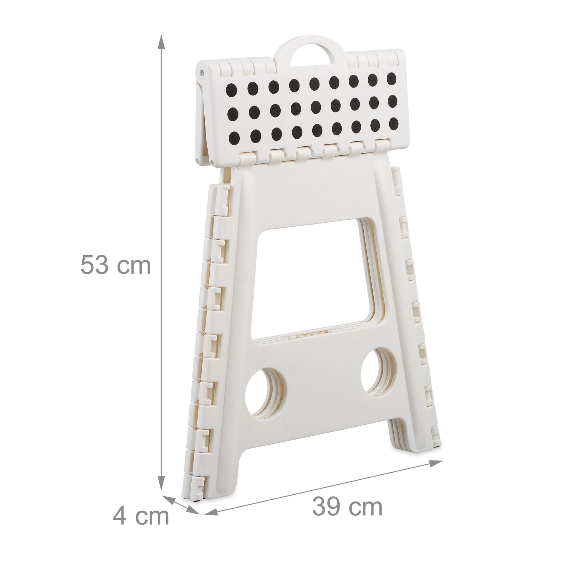 Klapphocker faltbar XL Weiss-Schwarz von Relaxdays