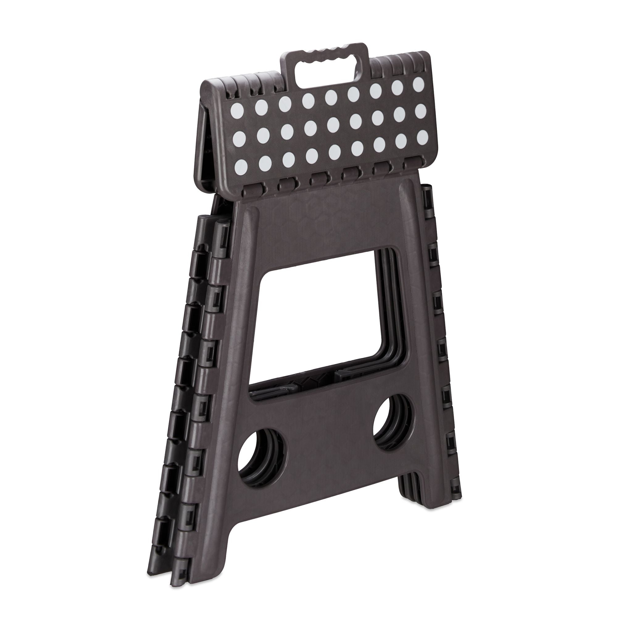 Klapphocker faltbar XL Anthrazit-Weiss von Relaxdays