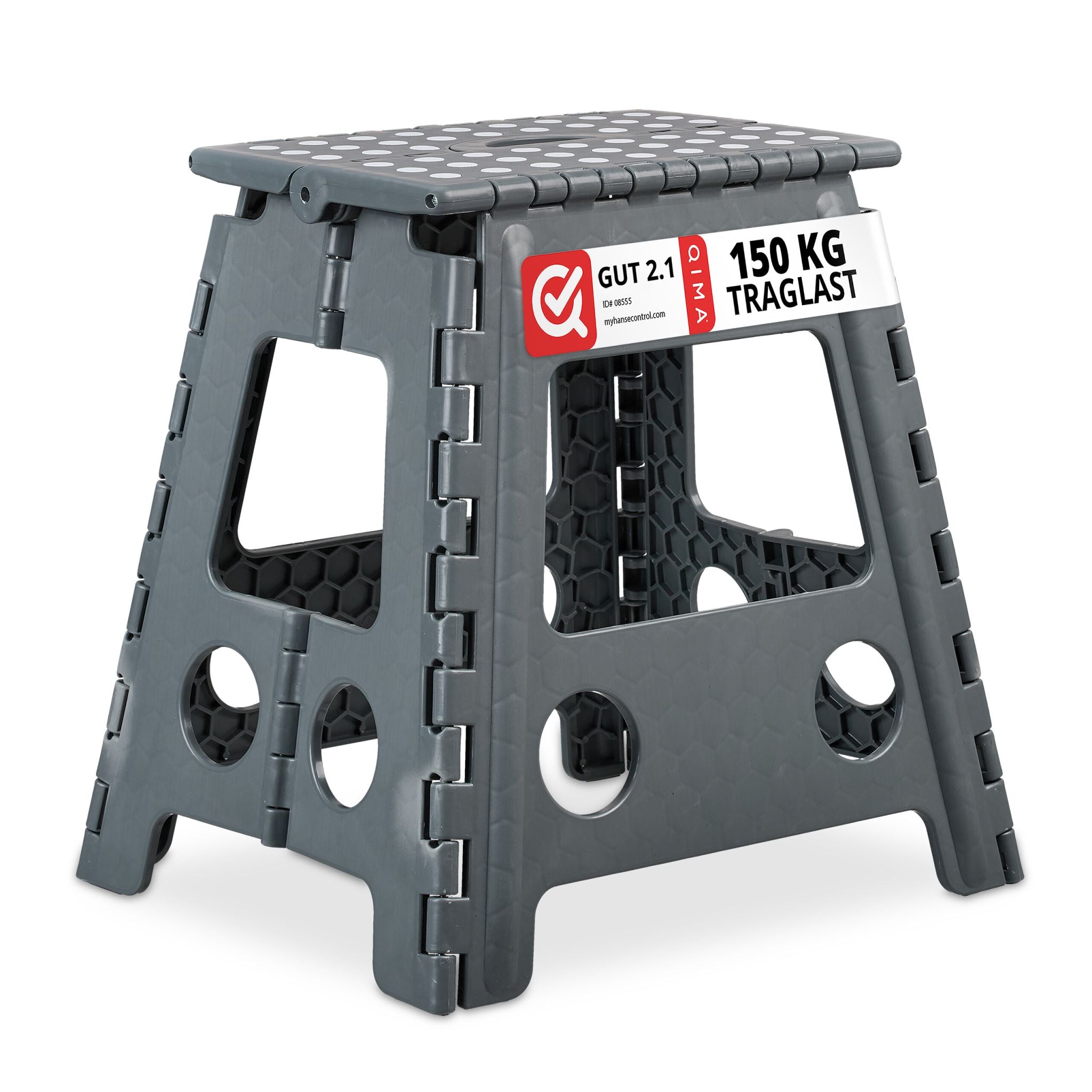 Klapphocker faltbar XL Anthrazit-Weiss von Relaxdays