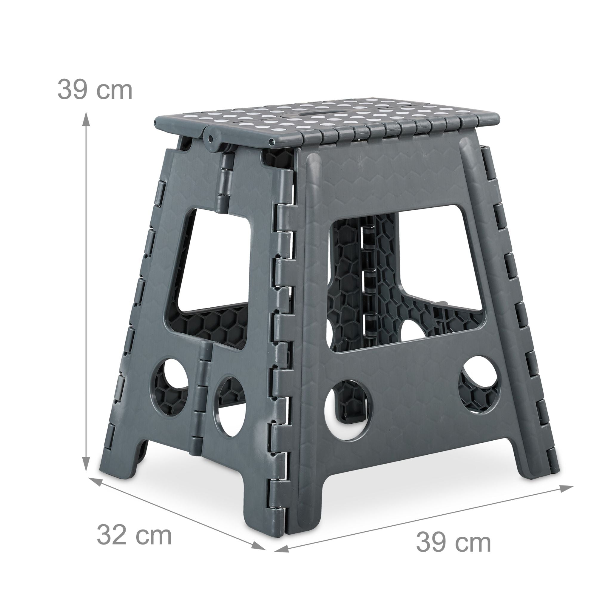 Klapphocker faltbar XL Anthrazit-Weiss von Relaxdays