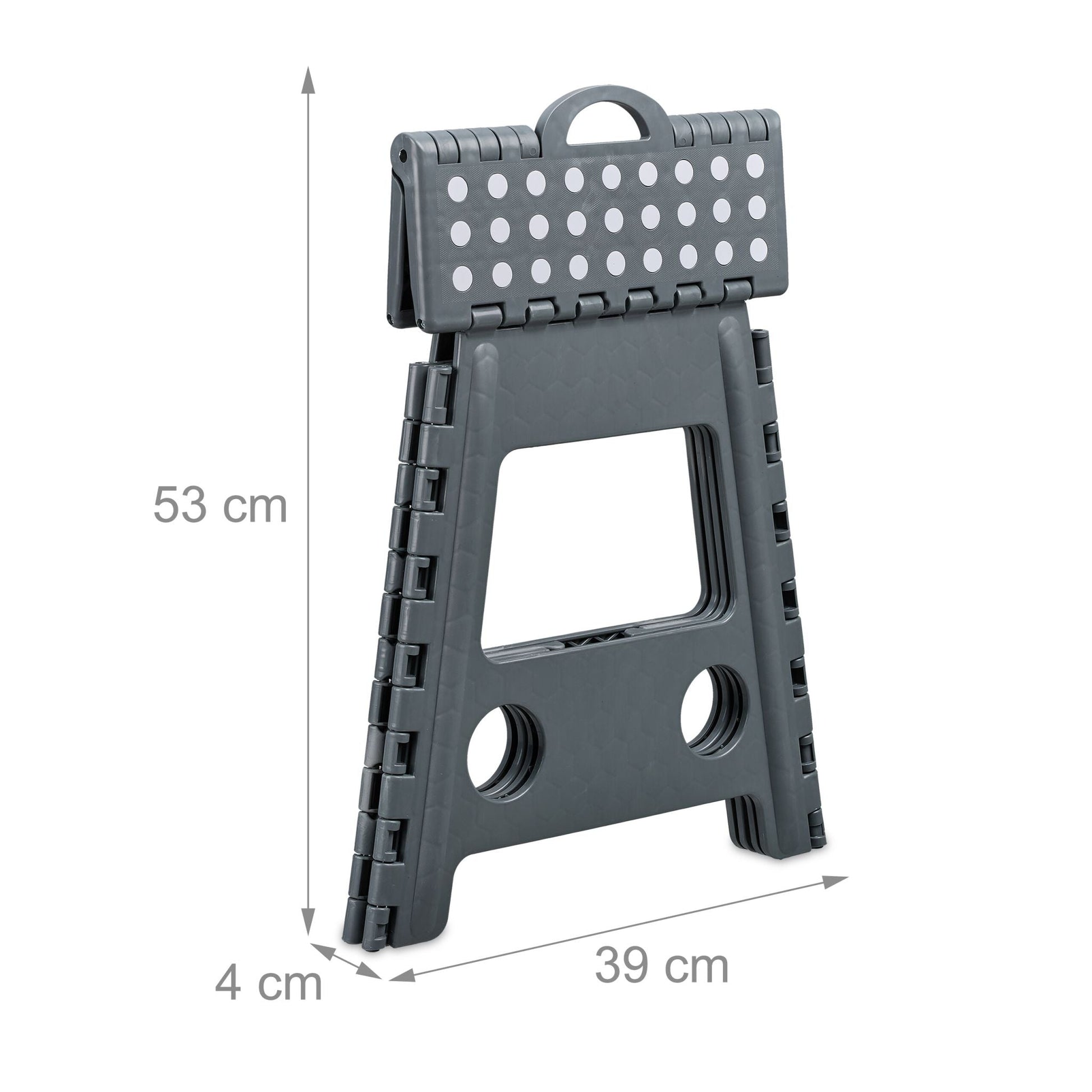 Klapphocker faltbar XL Anthrazit-Weiss von Relaxdays
