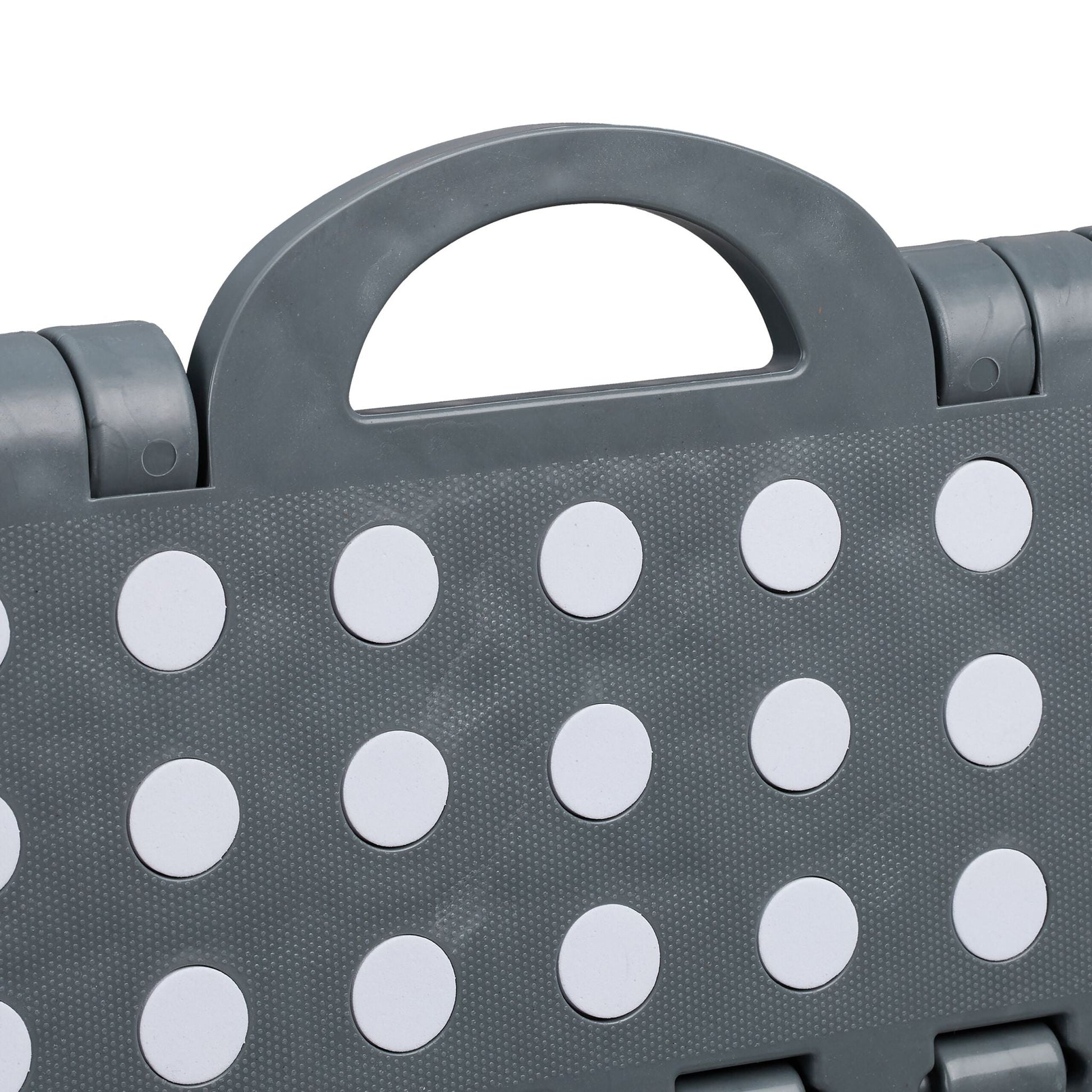 Klapphocker faltbar XL Anthrazit-Weiss von Relaxdays