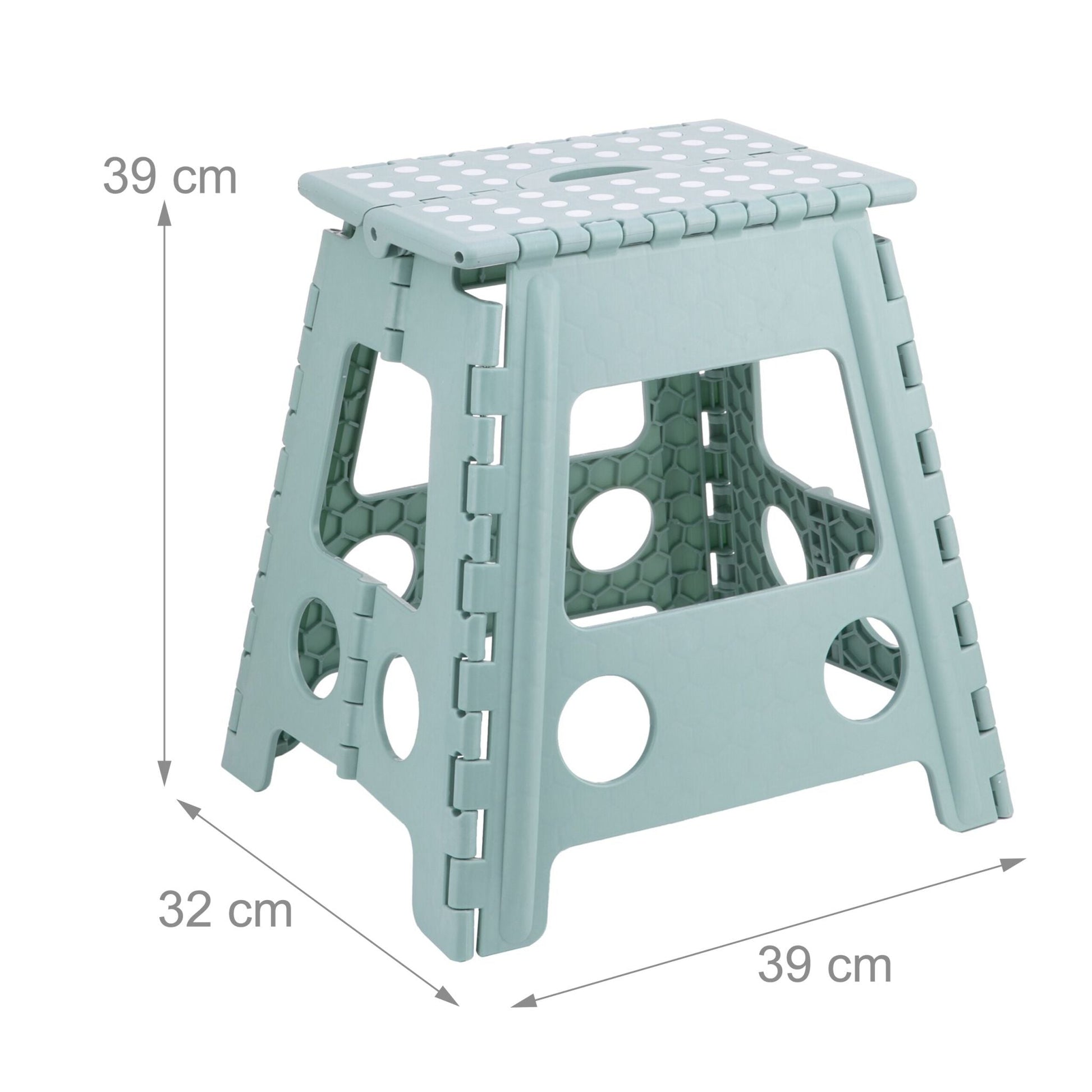 Klapphocker faltbar XL Weiss-Grün von Relaxdays
