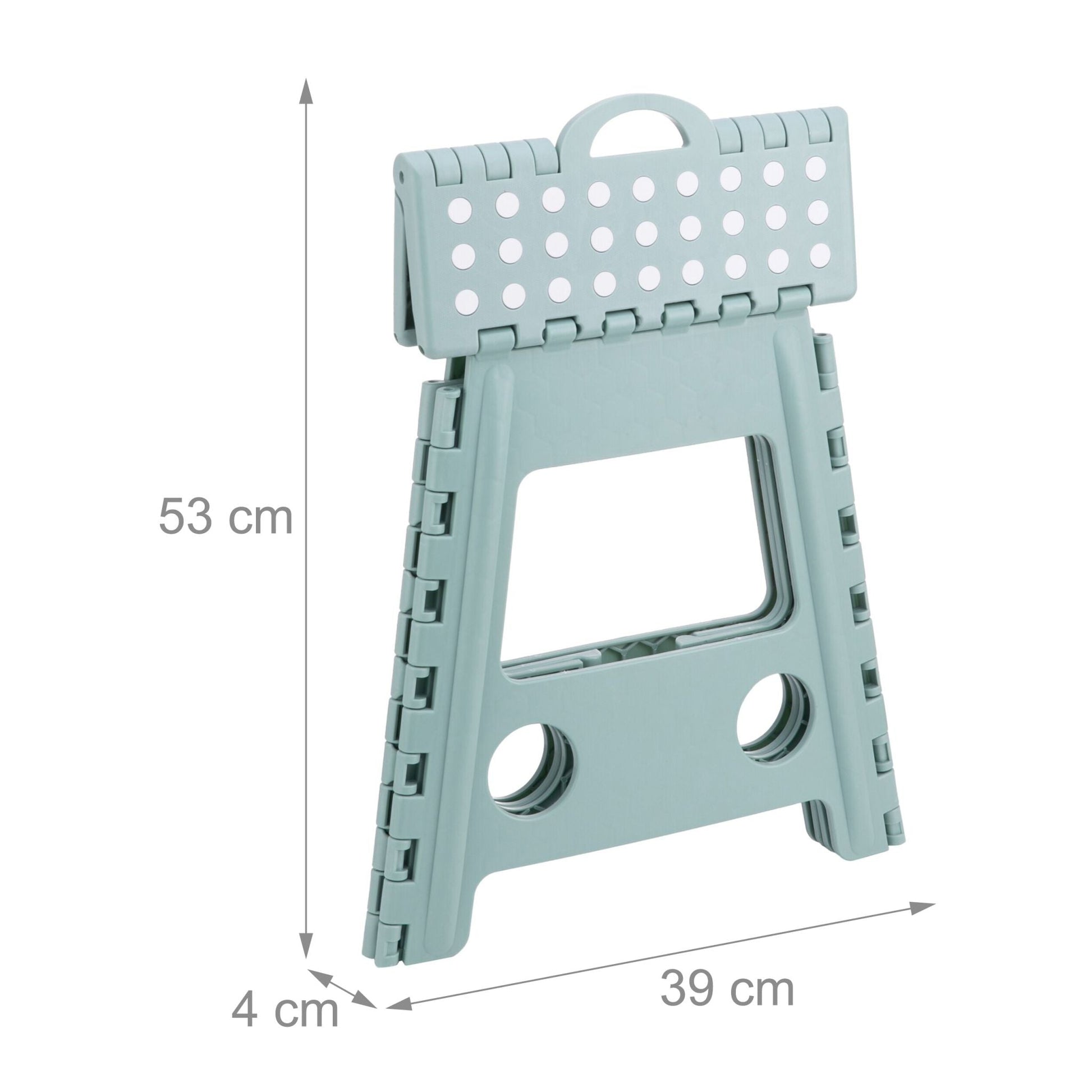 Klapphocker faltbar XL Weiss-Grün von Relaxdays