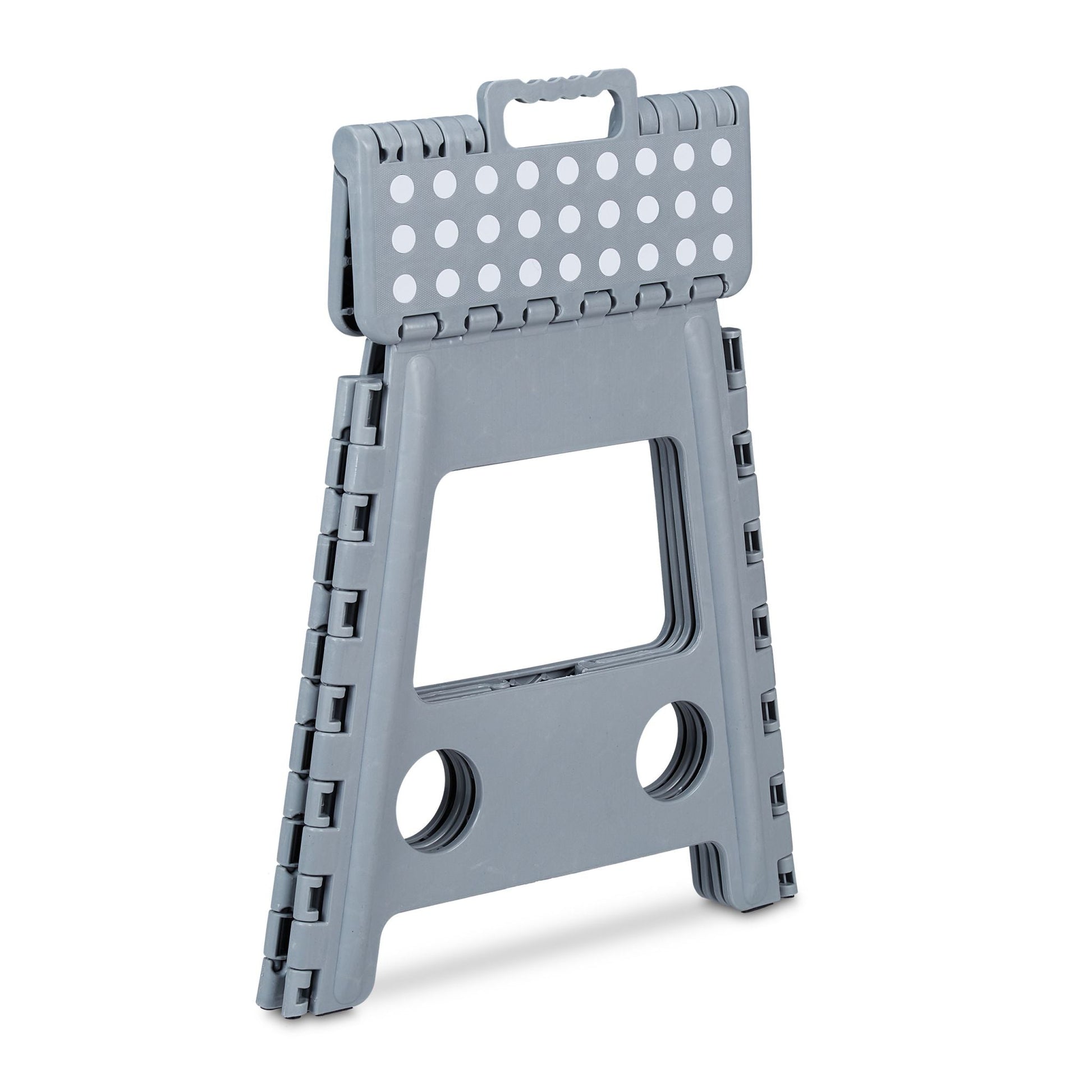 Klapphocker faltbar XL Weiss-Grau von Relaxdays