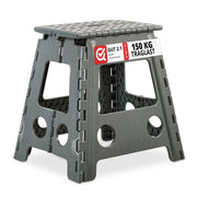 Klapphocker faltbar XL Weiss-Grau von Relaxdays