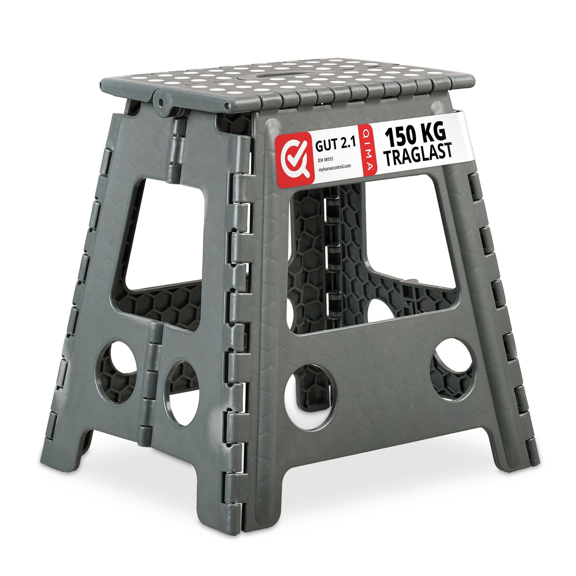 Klapphocker faltbar XL Weiss-Grau von Relaxdays